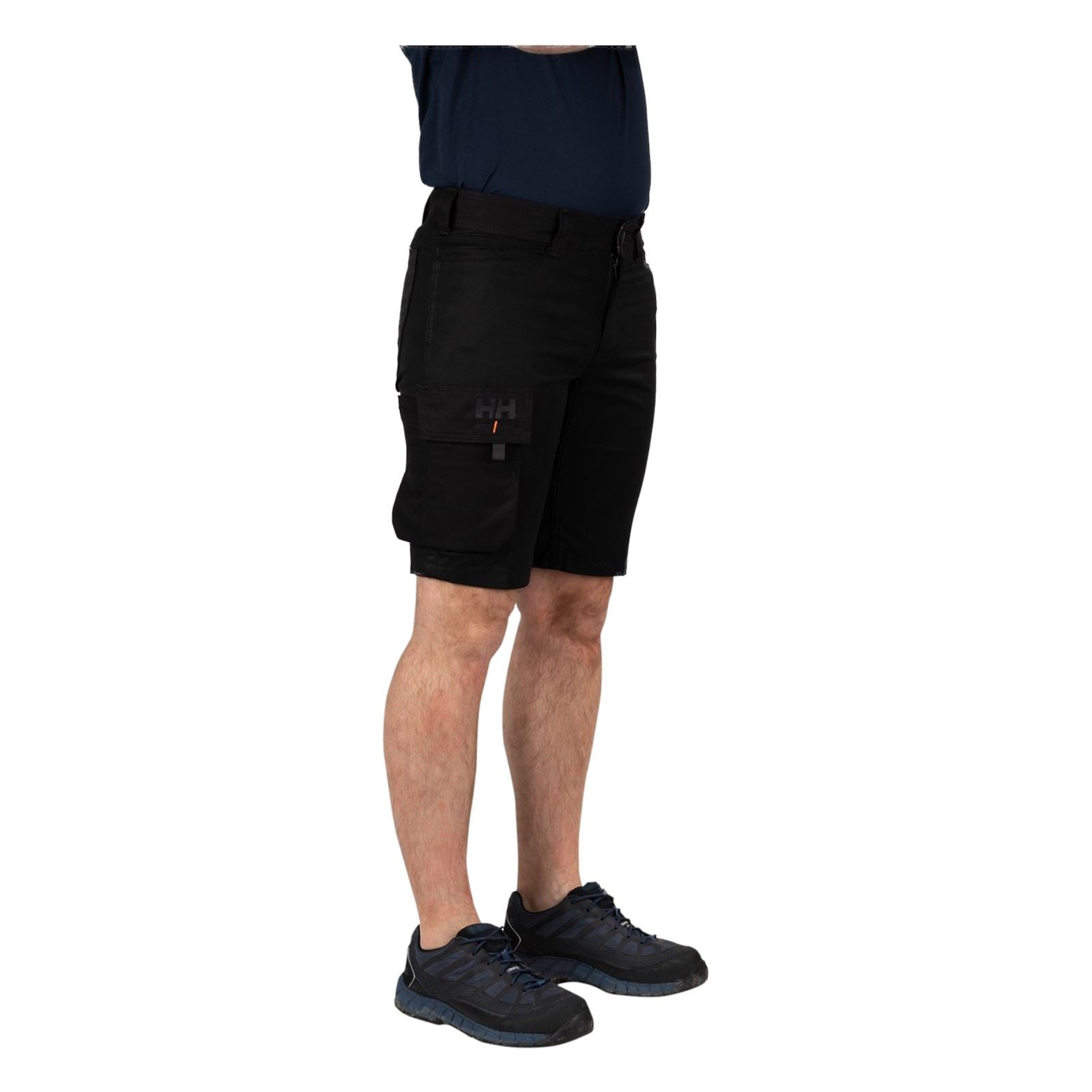 Helly Hansen Workwear Oxford Service Shorts En Coton Pour Hommes Noirs Jusqu'aux Genoux