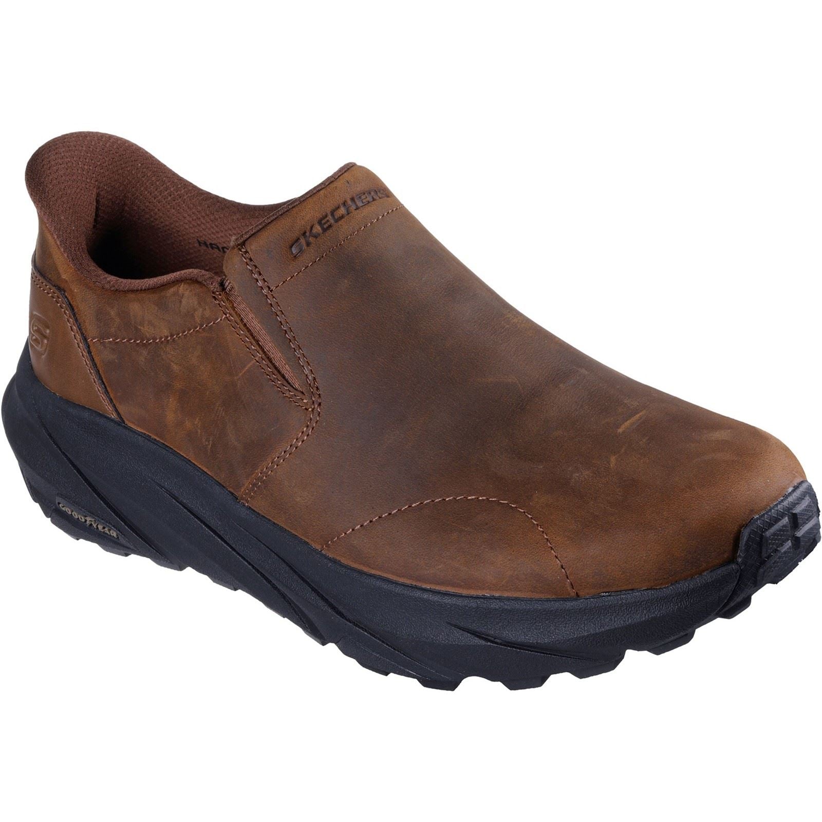 Skechers Conner Rayne Chaussures De Ville En Cuir Pour Homme Marron Foncé