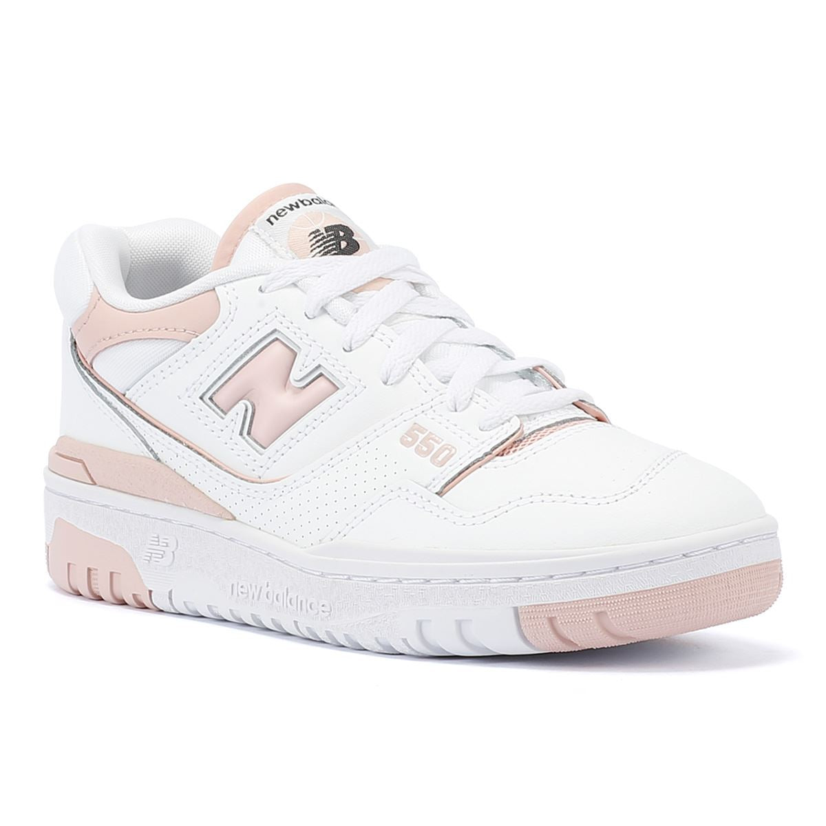 New Balance 550 Baskets En Cuir Blanc/Rose Pour Femmes