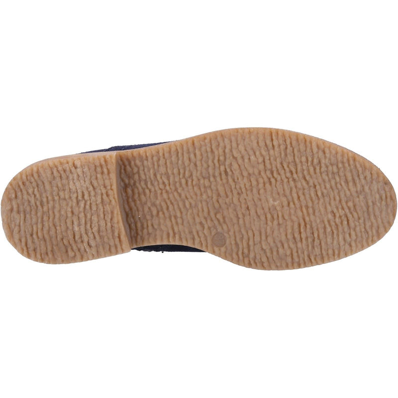 Hush Puppies Maddy Wide Bottes Plates Chelsea Pour Femmes En Suède Bleu Marine