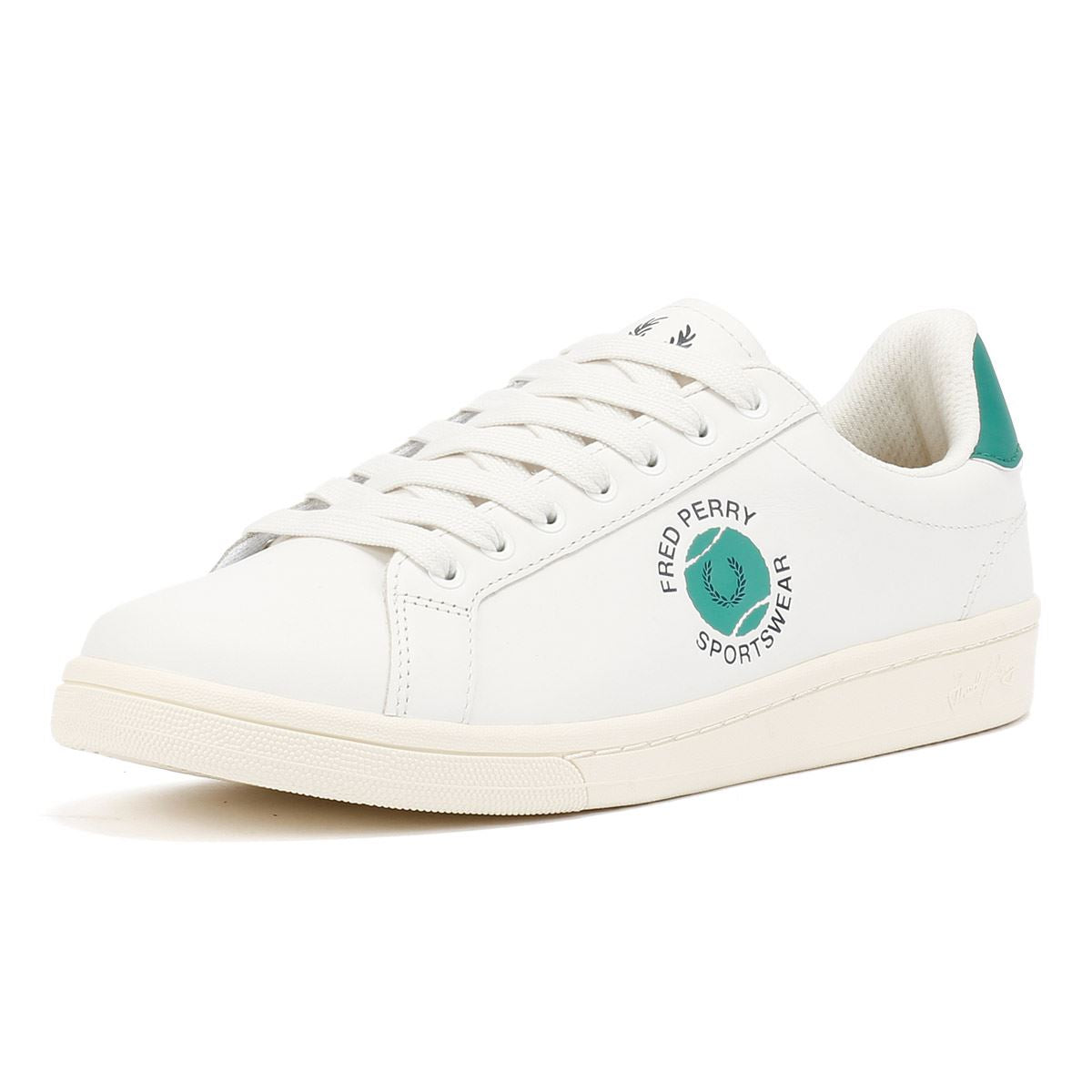 Fred Perry Tennis Cupsole Baskets Blanches En Cuir Pour Hommes