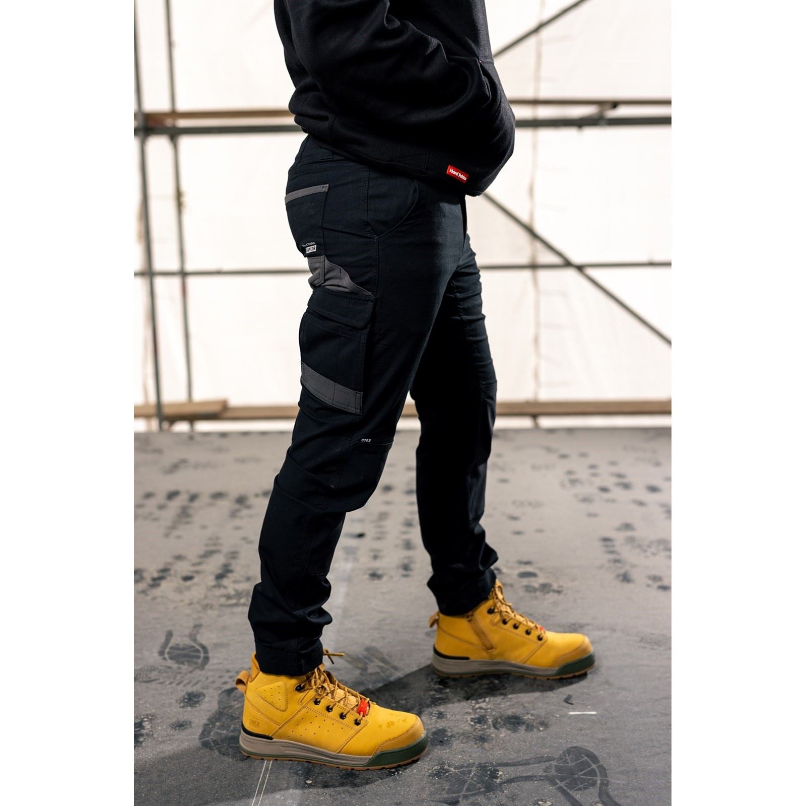 Hard Yakka Raptor Active Pantalons Noirs En Coton Pour Hommes - Extérieur