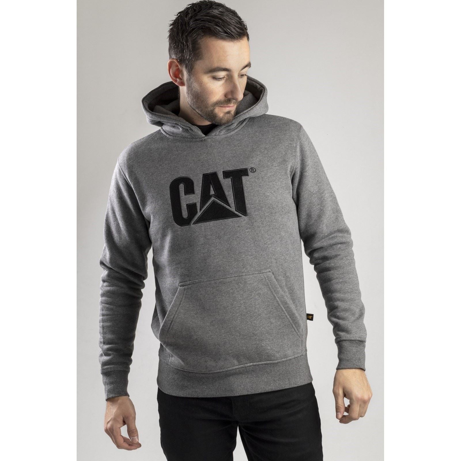 Caterpillar Trademark Sweat À Capuche Gris En Coton Pour Homme