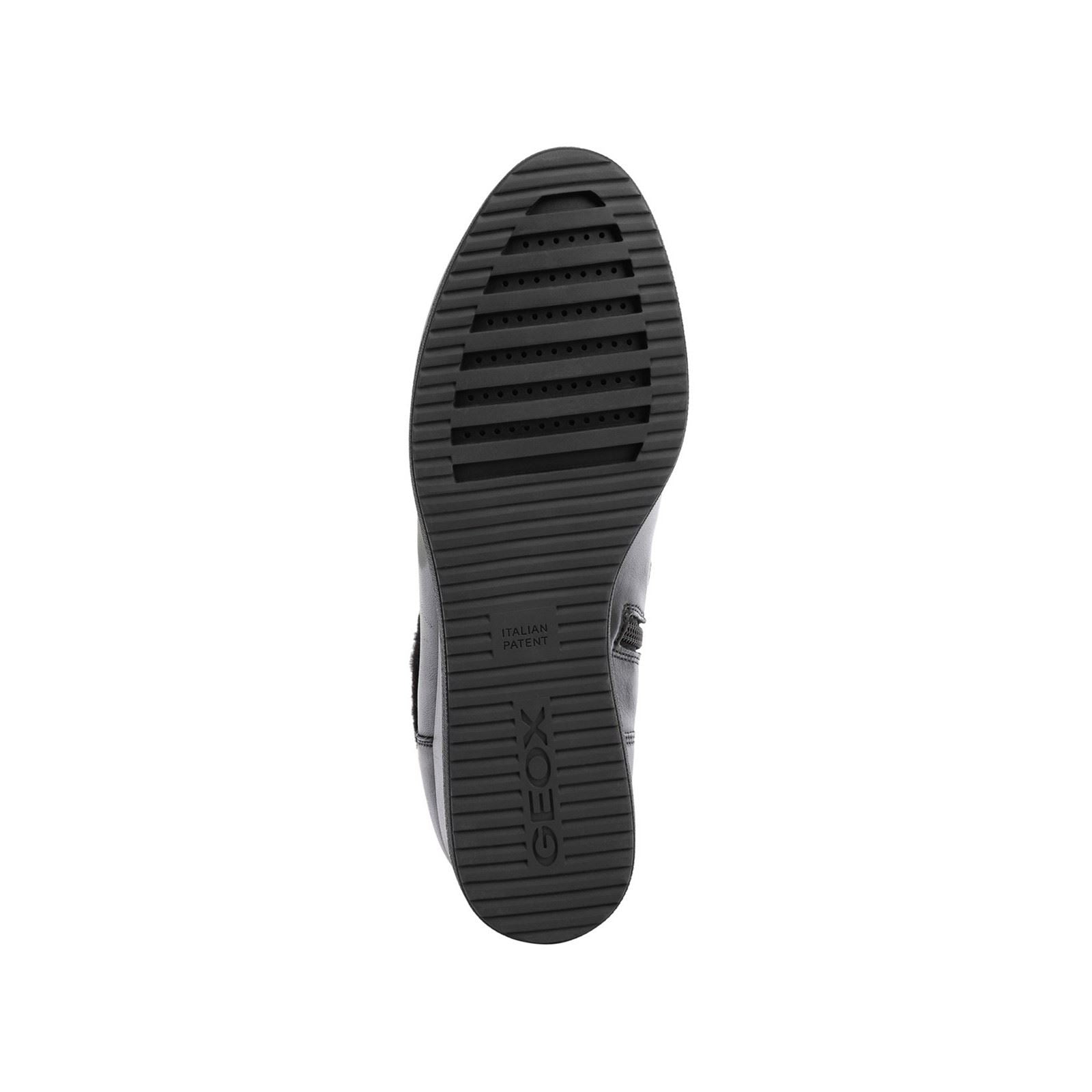 Geox Anylla Bottes Noires En Cuir Nappa Bovin Pour Femme