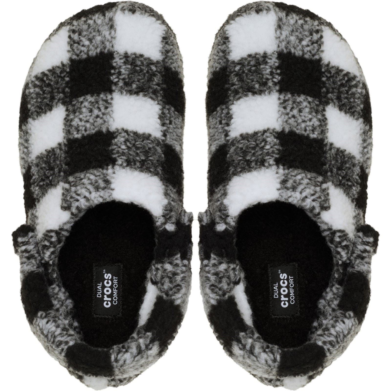 Crocs Classic Cozzzy Chaussons Noirs Et Blancs En Polyester Pour Hommes
