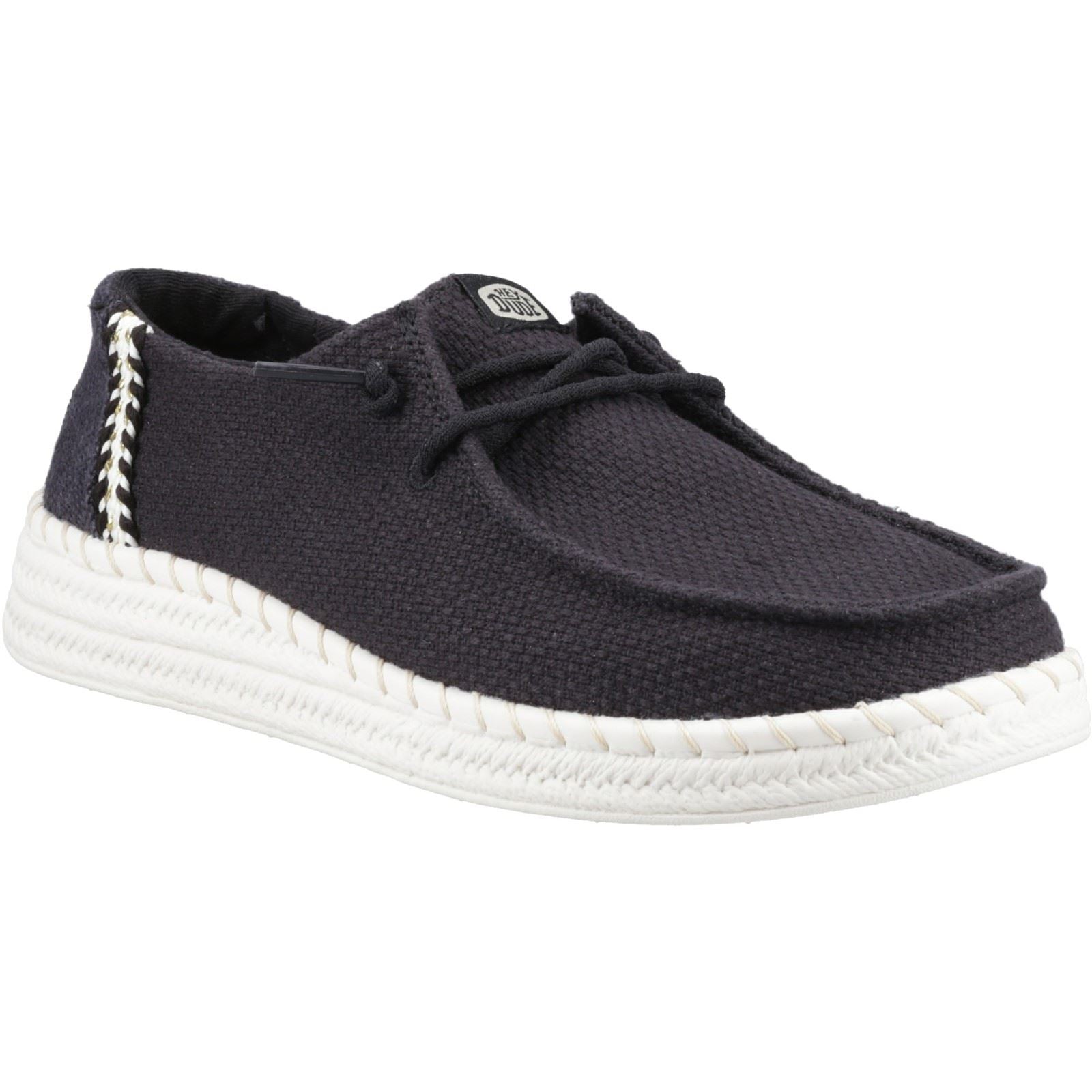HEYDUDE Wendy Espadrille Woven Espadrilles Pour Femme En Mélange De Coton Noir