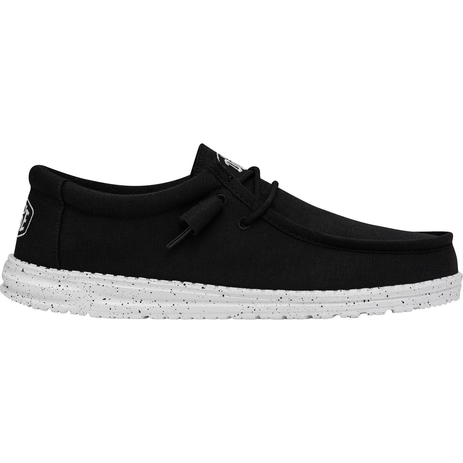 HEYDUDE Wally Slub Chaussures Bateau Noires Pour Hommes