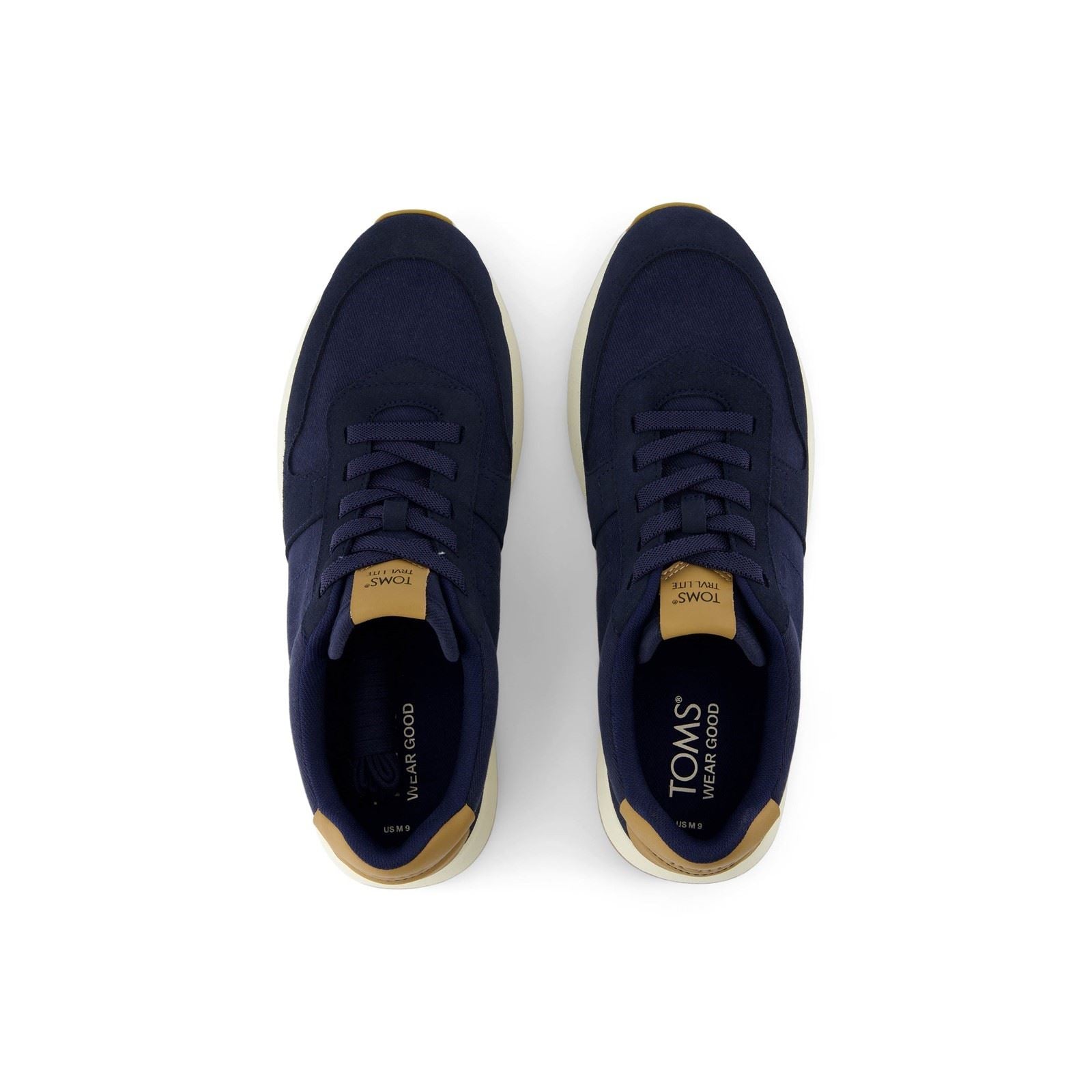 TOMS TRVL LITE Retro Chaussures De Sport Pour Homme En Cuir Bleu Marine