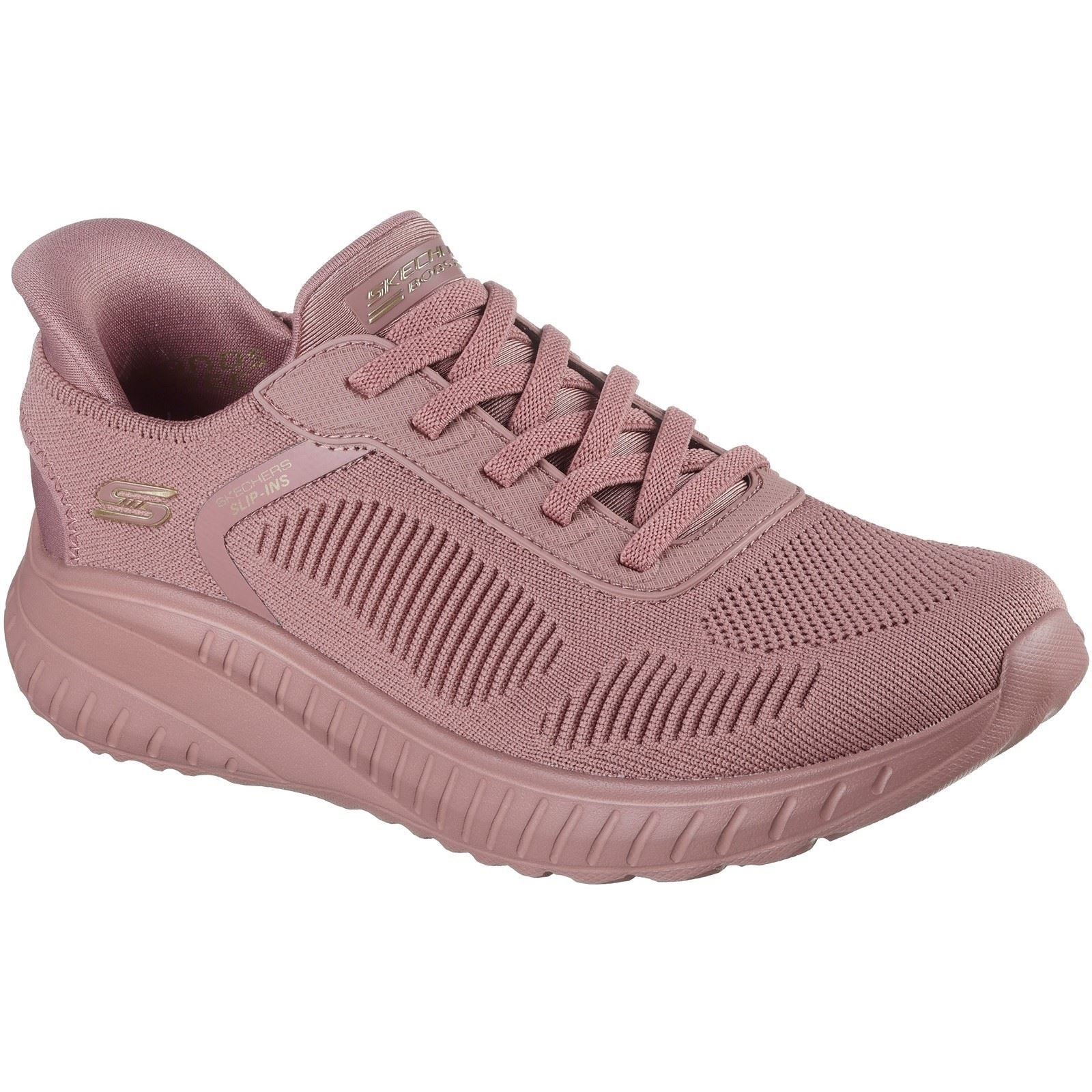 Skechers BOBS Sport Squad Chaos Baskets Roses Pour Femmes En Polyester