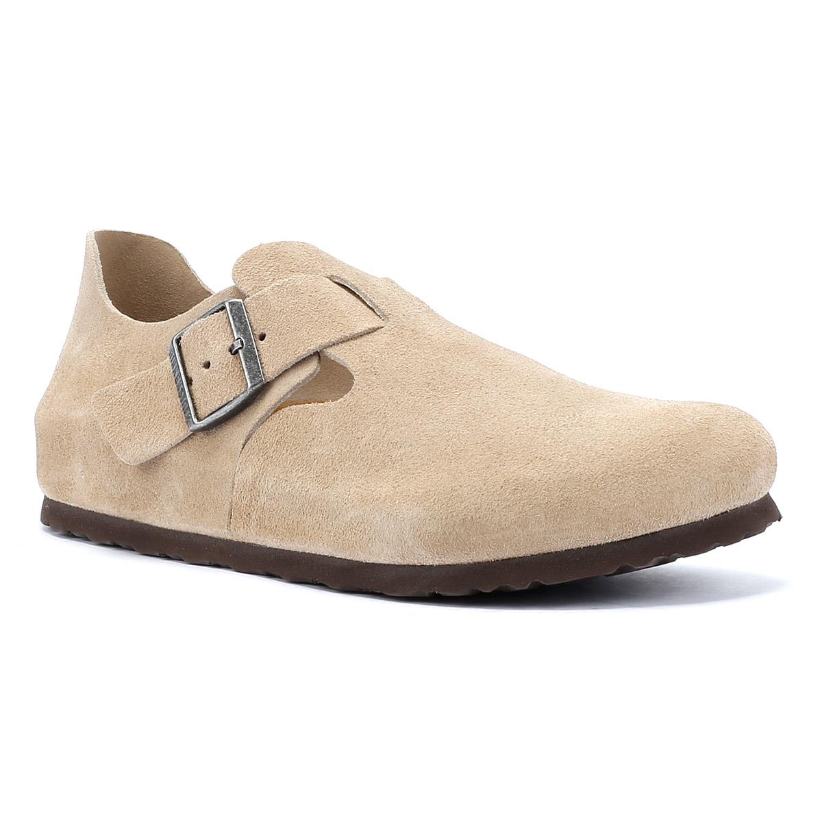 Birkenstock London Chaussures Confort En Daim Taupe