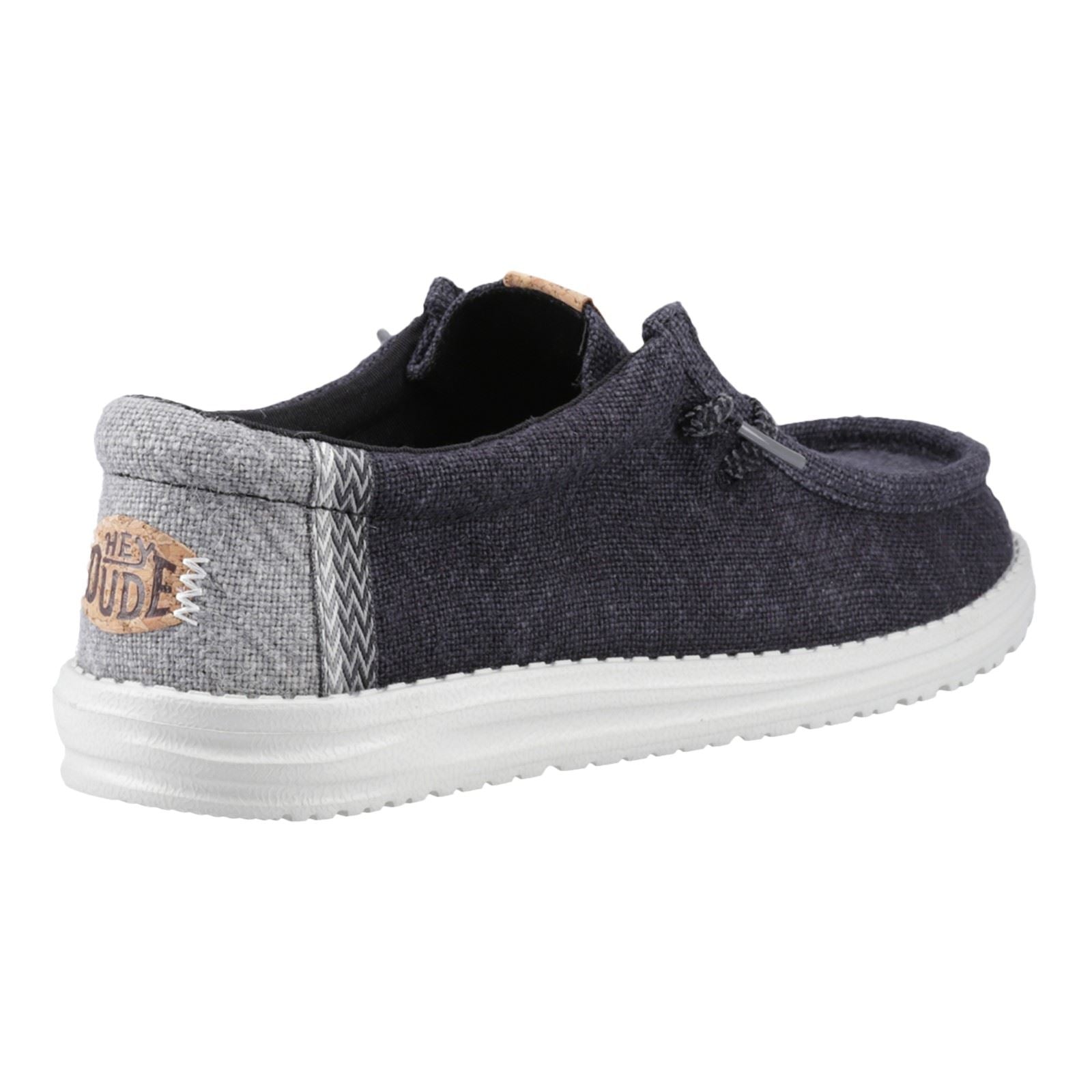 HEYDUDE Wally Jute Chaussures Mocassins En Jute Pour Hommes Noir/Granit Gris
