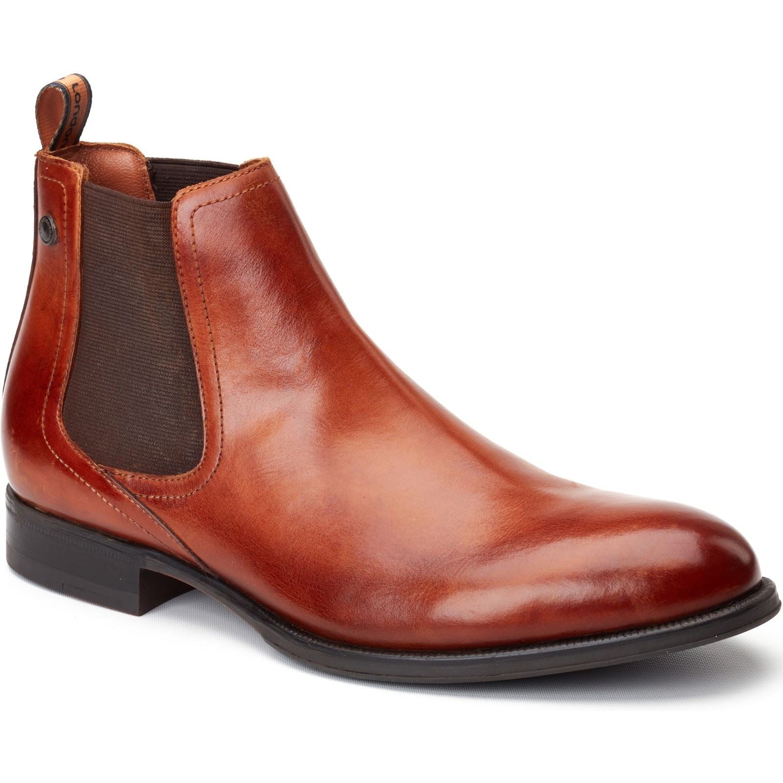 Base London Whittle Bottes En Cuir Pour Hommes En Brun Brûlé