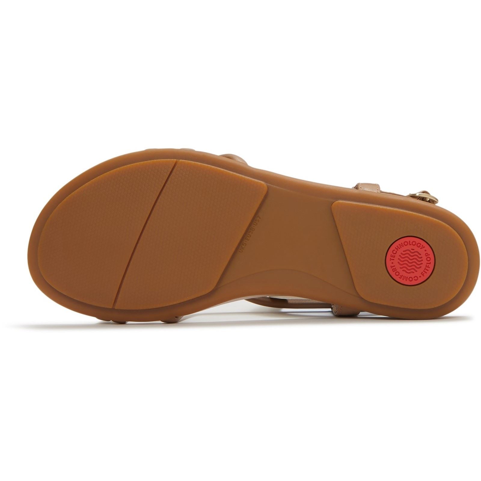 Fitflop Gracie Crystal Sandales En Cuir Femme Classiques Couleur Tan