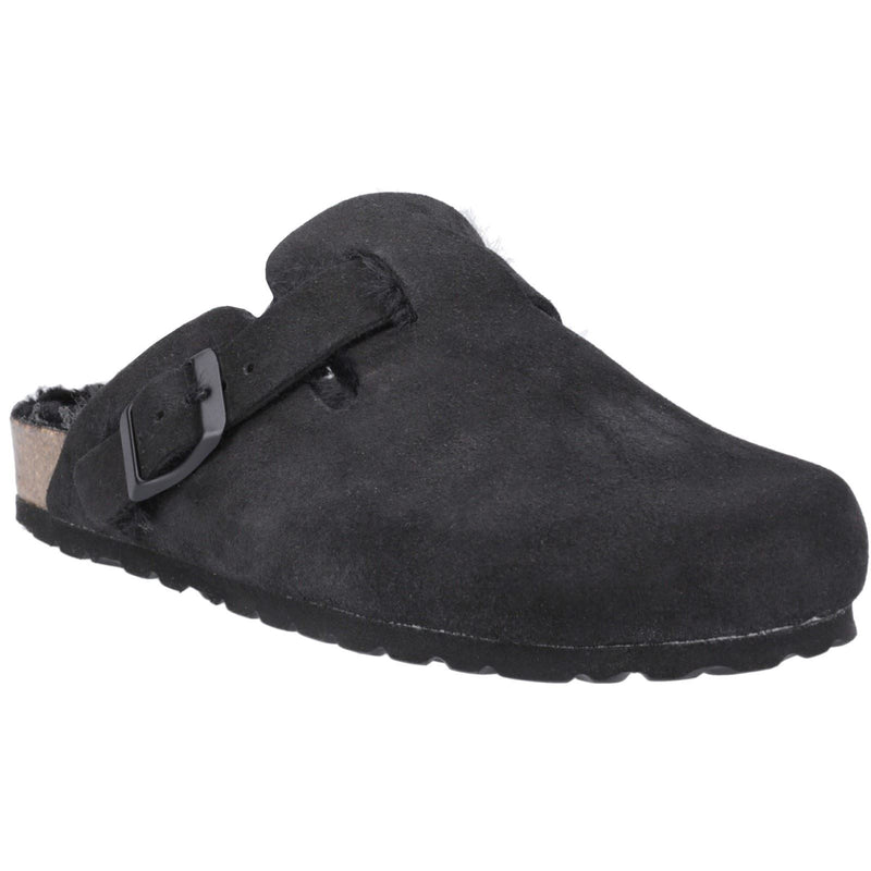 Hush Puppies Jade Chaussons En Cuir Pour Femmes Noirs