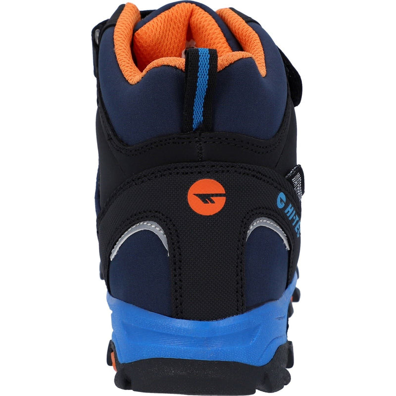 Hi-Tec Blackout Mid Chaussures De Randonnée En Softshell Pour Garçons En Polyester Bleu Marine/orange/bleu Lac