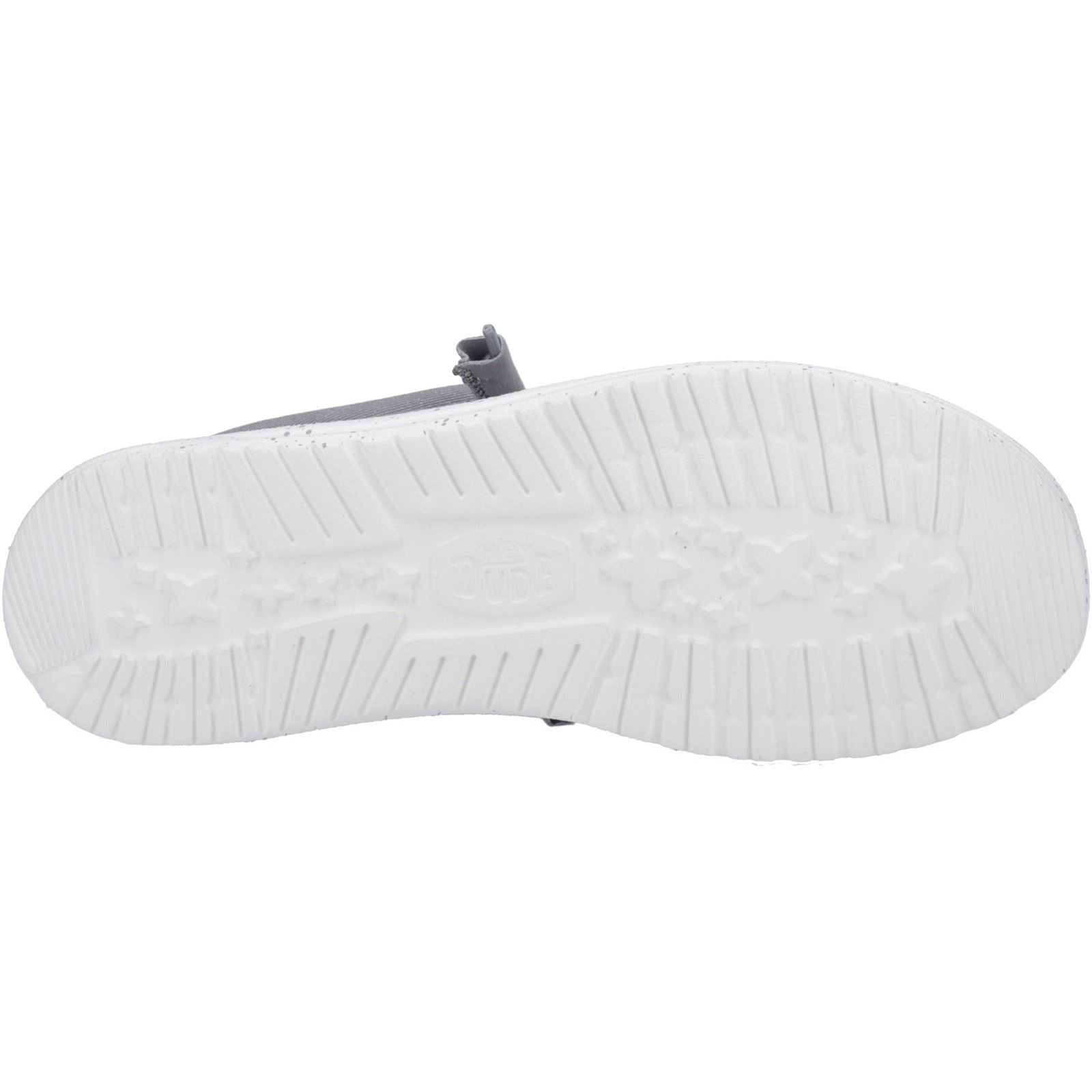 HEYDUDE Wally Canvas Chaussures Bateau Pour Hommes En Coton 100 % Gris Clair