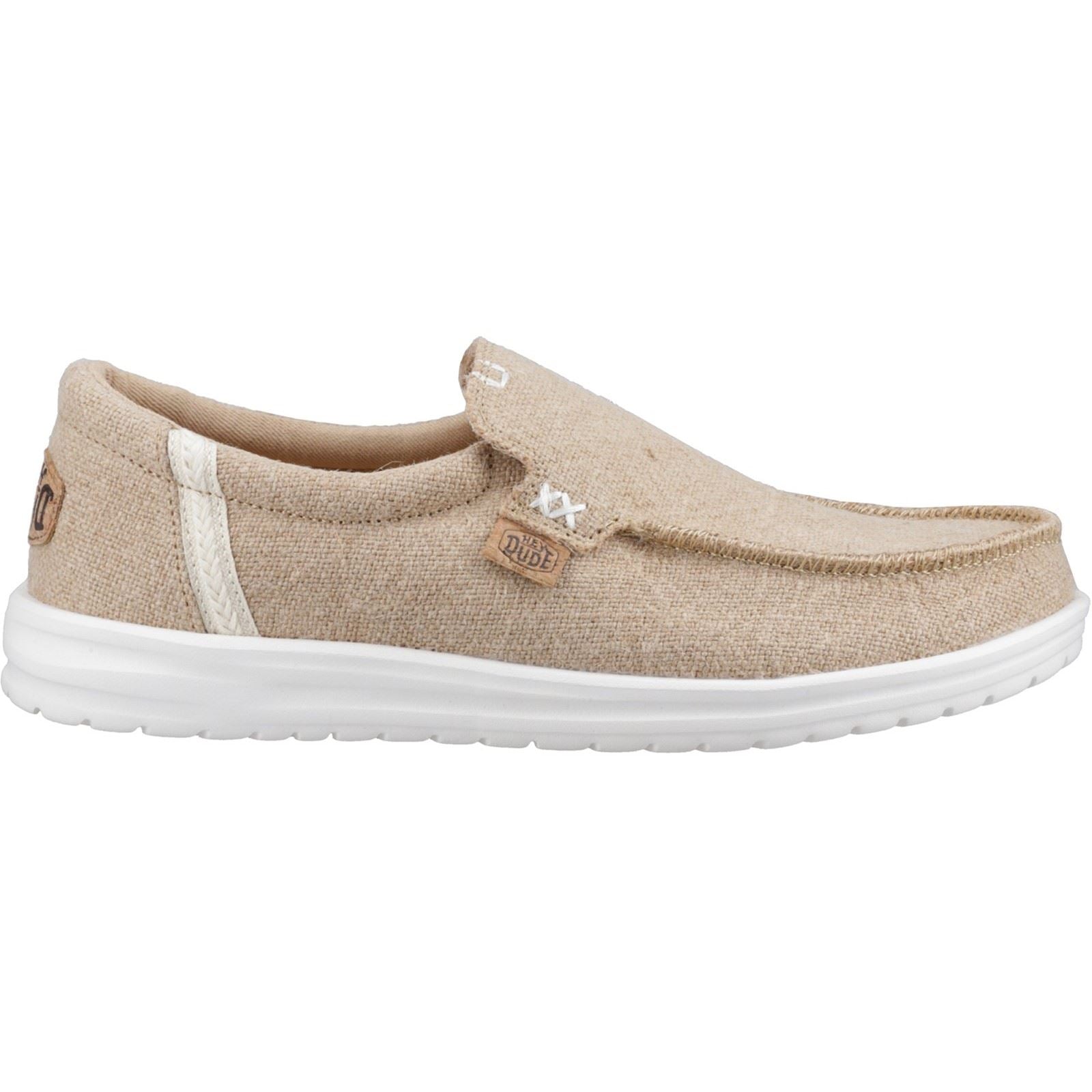 HEYDUDE Mikka Jute Chaussures Mocassins Pour Hommes En Lin Couleur Crème Irlandaise