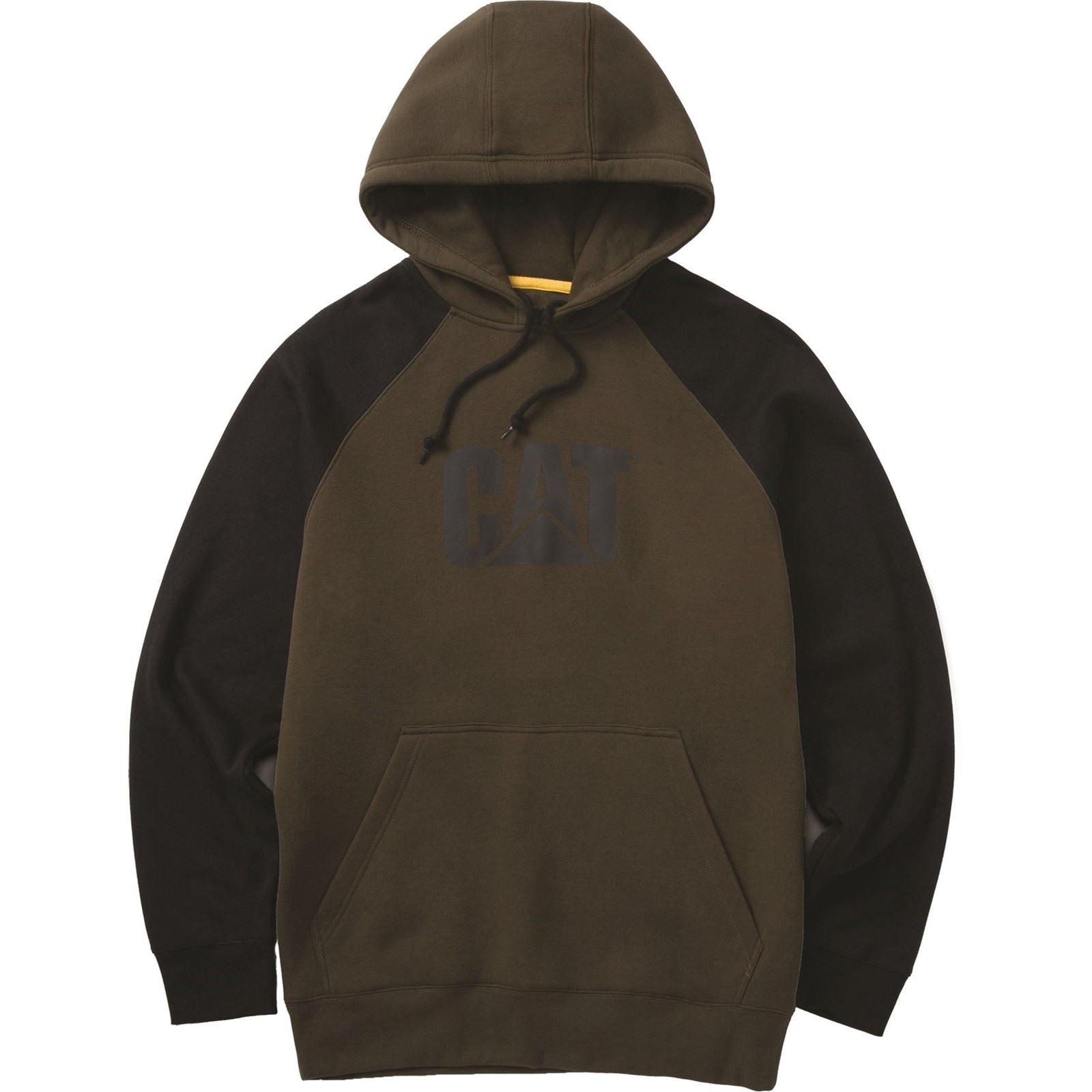 Caterpillar Raglan Sweat À Capuche Vert En Coton Pour Homme