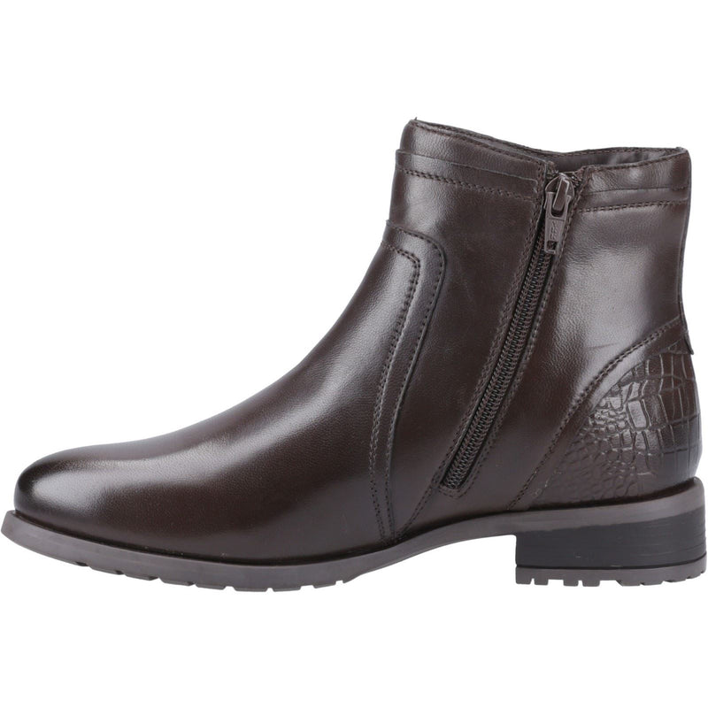 Hush Puppies Scarlett Bottes En Cuir Marron Pour Femmes