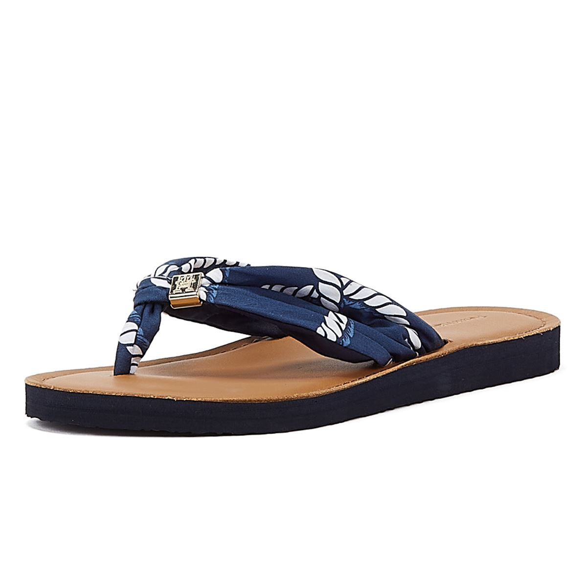 Tommy Hilfiger Elevated Beach Sandal Print Navy Bleu pour femmes Sandale