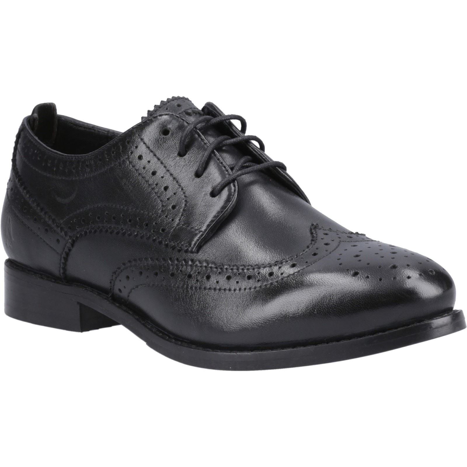 Hush Puppies Natalia Chaussures Richelieu Pour Femmes En Cuir Noir/noir