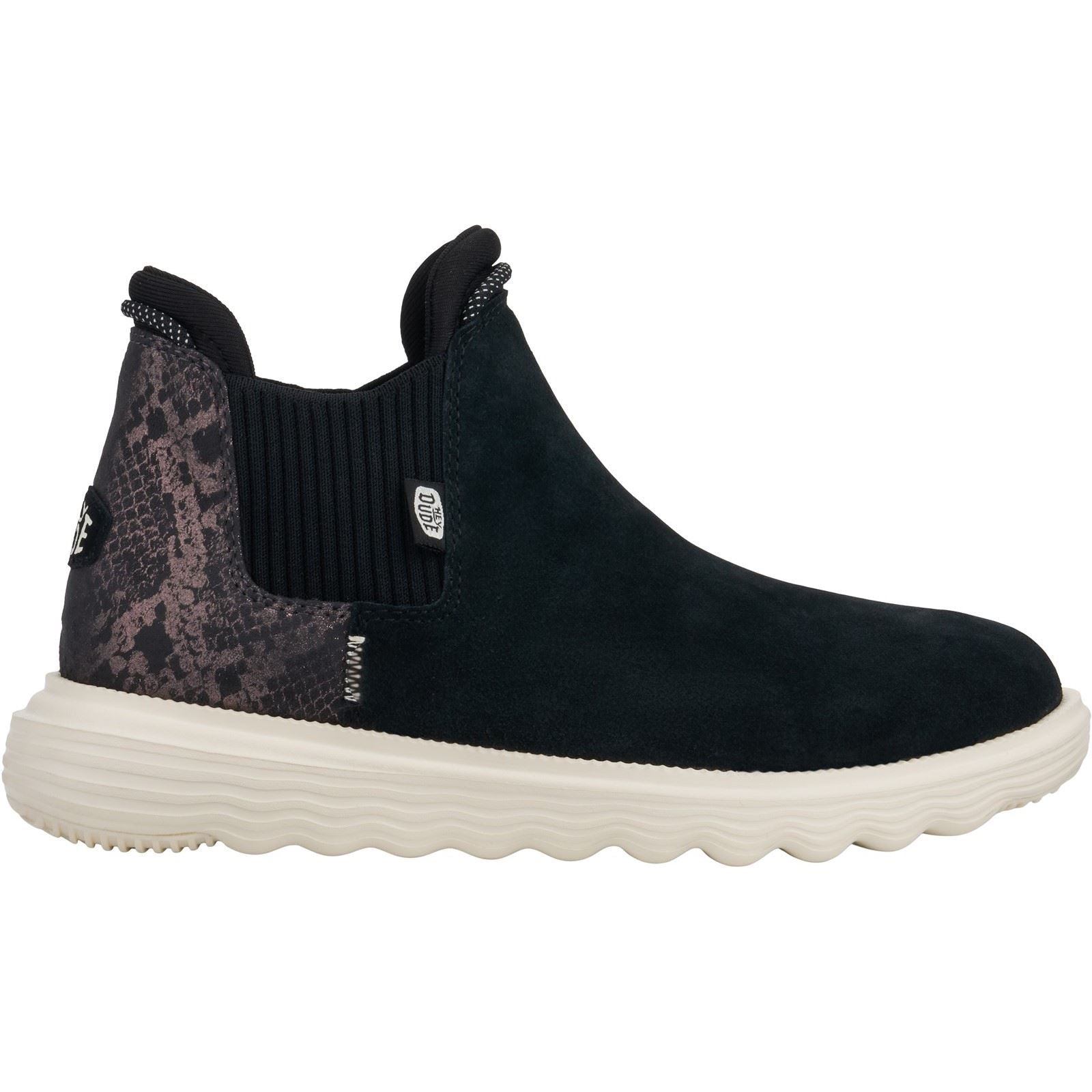 HEYDUDE Branson Novelty Bottes En Cuir Pour Femmes Noires/Serpent