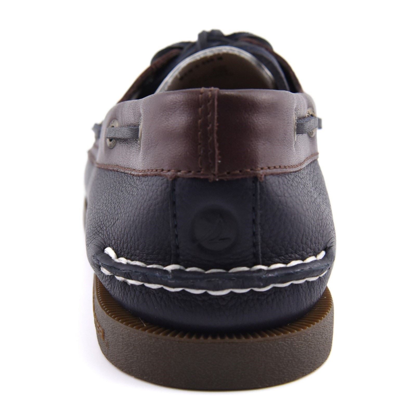 Sperry Authentic Original 2 Eye Chaussures Bateau En Cuir Pour Hommes, Bleu Marine/Blanc/Marron