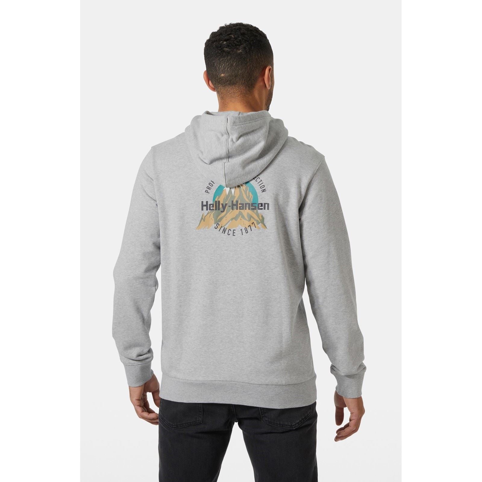 Helly Hansen Sport Core Graphic Hoodie Sweat À Capuche Gris En Coton Pour Homme