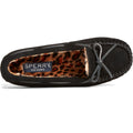 Sperry Reina Chaussons Noirs/ Léopard Pour Femme En Daim