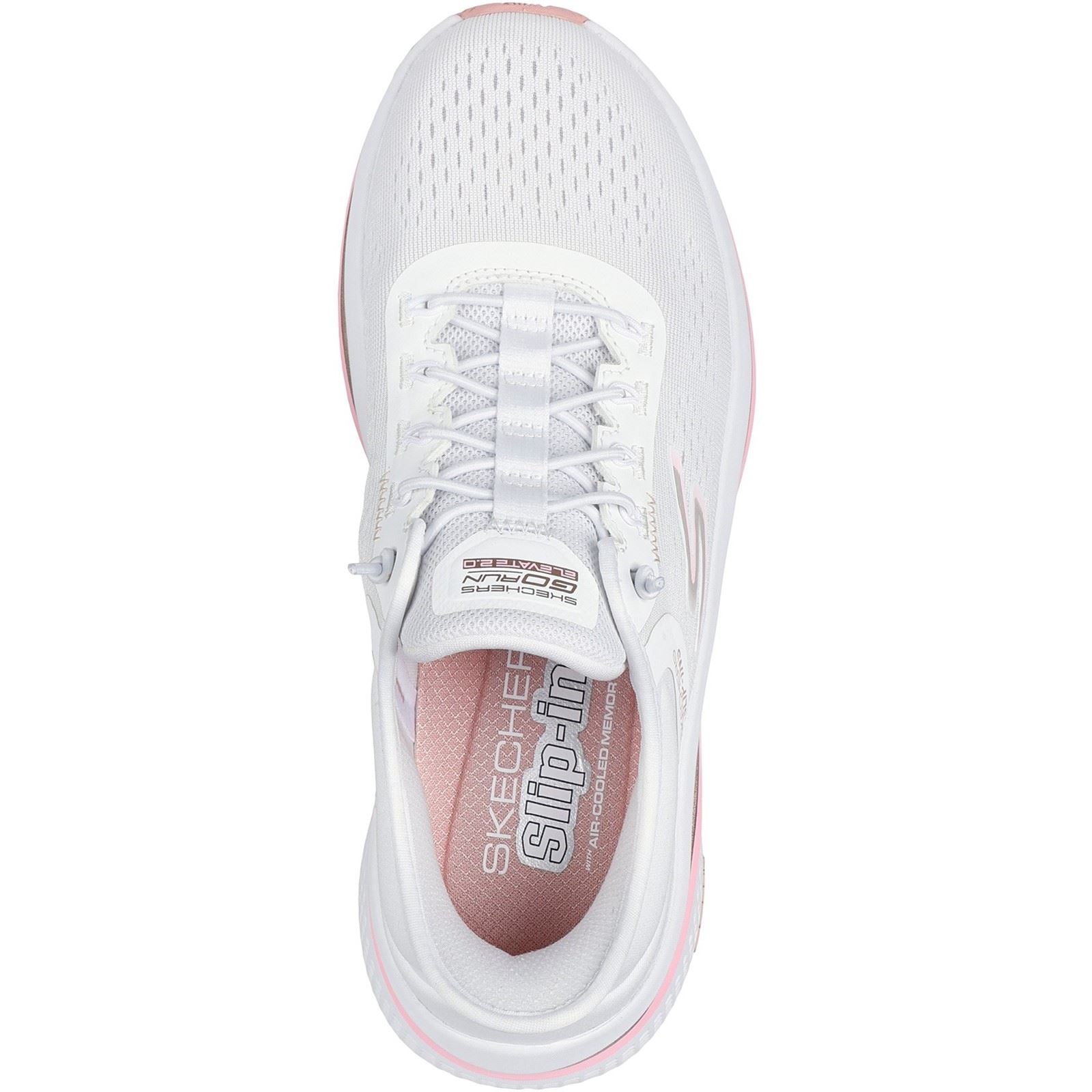 Skechers Performance Go Run Elevate 2.0 Banyan Chaussures De Sport Blanches/Roses Pour Femmes En Textile