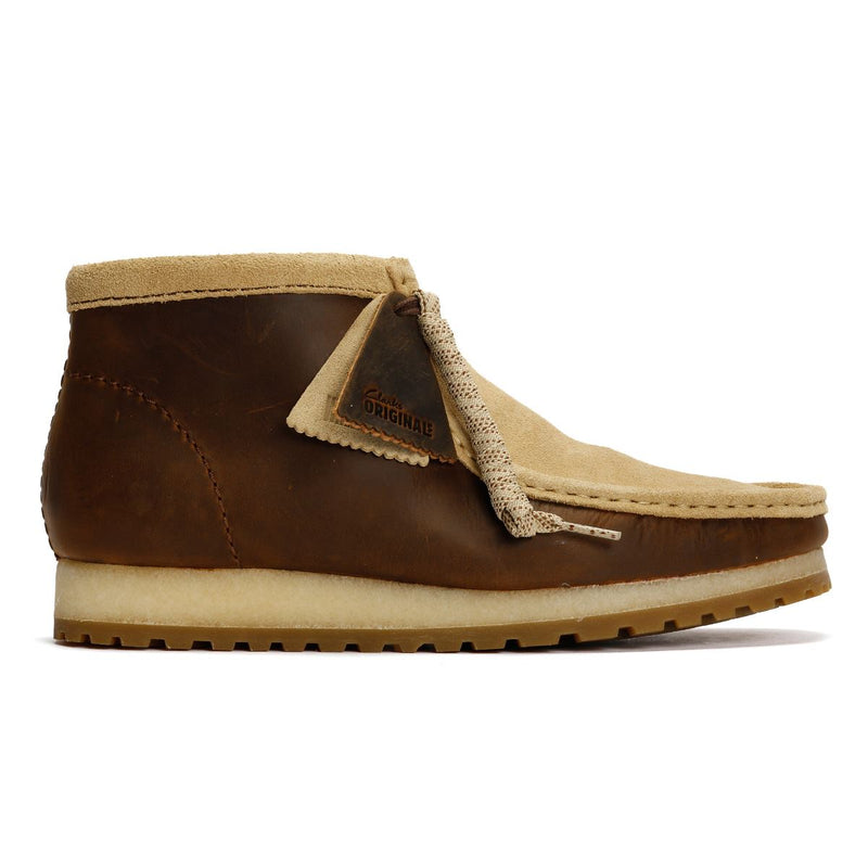 Clarks Originals Wallabee RB Combi Bottes En Cuir Marron Pour Homme