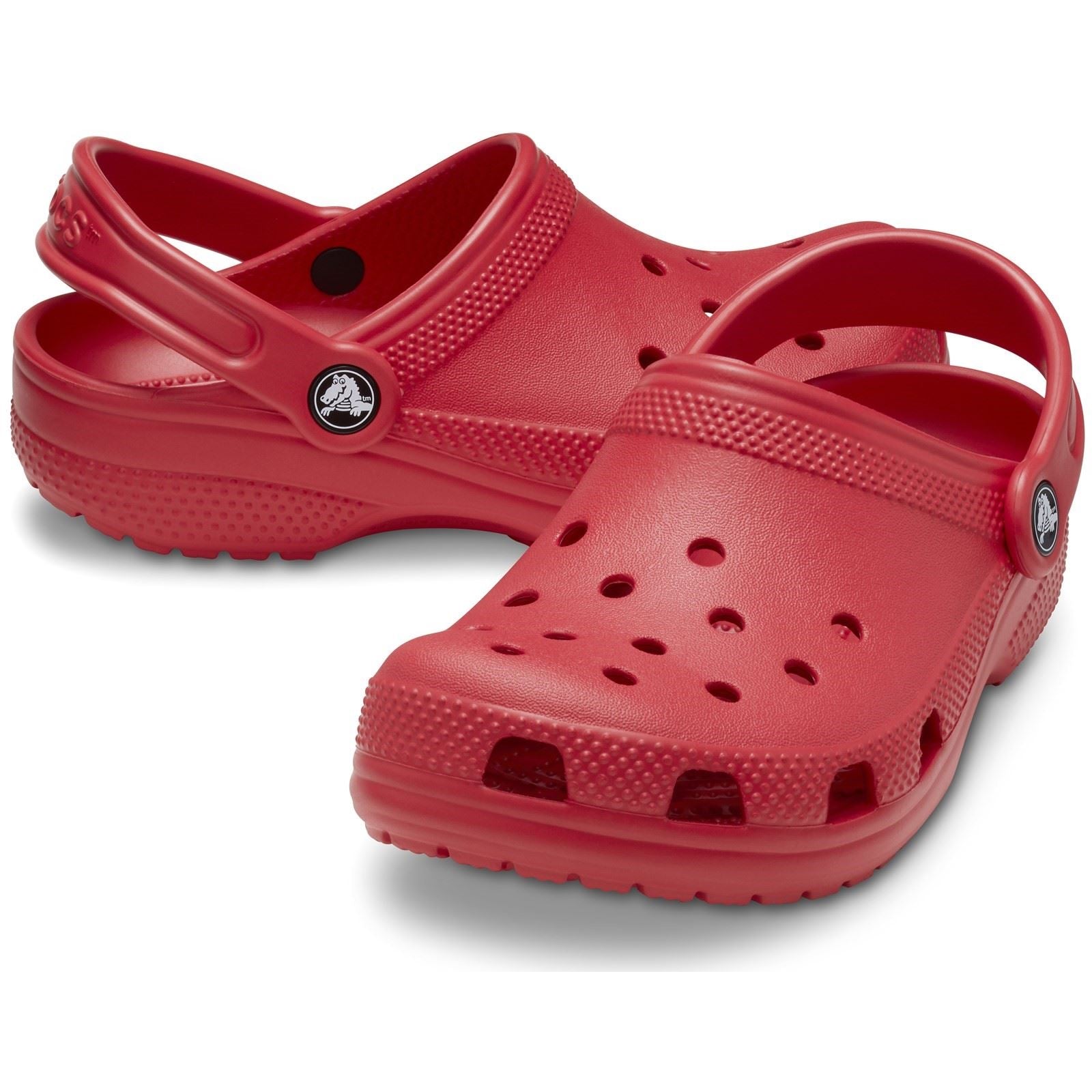 Crocs Kids' Classic Mocassins Rouges En Thermoplastique.