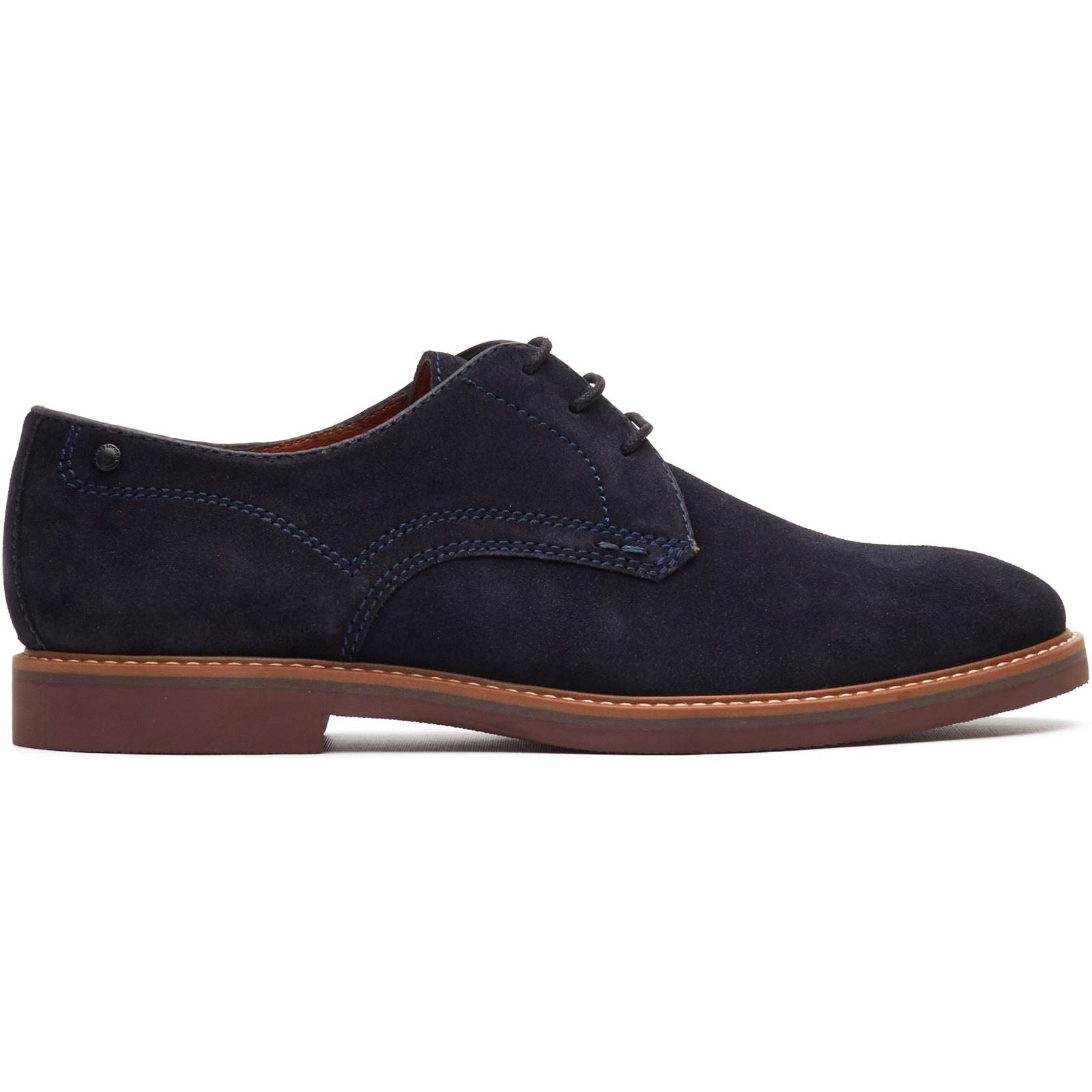 Base London Strand Lace Up Chaussures À Lacets En Cuir Pour Hommes Bleu Marine