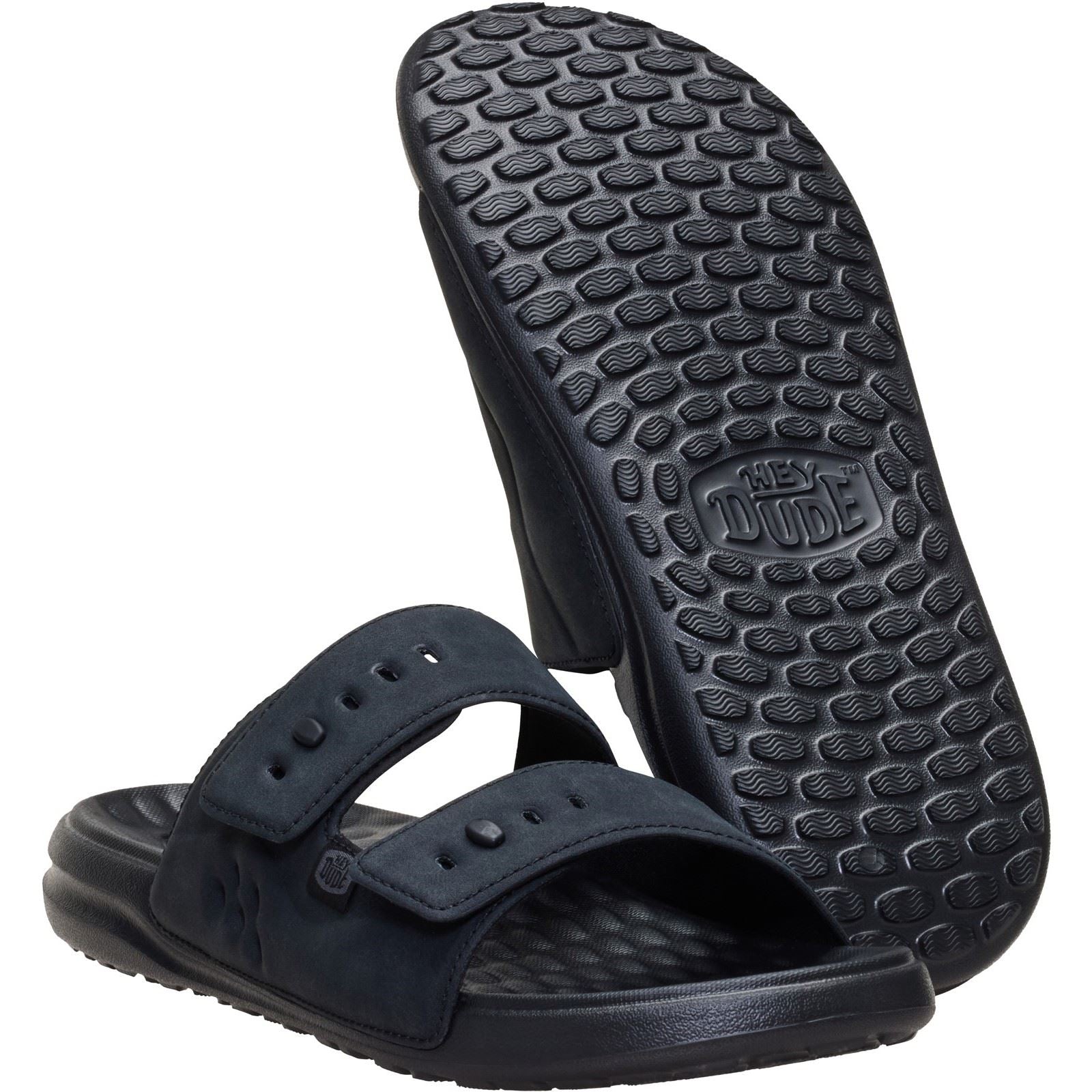HEYDUDE Wave 2 Strap Sandales Noires/Noires Pour Hommes En Polyuréthane