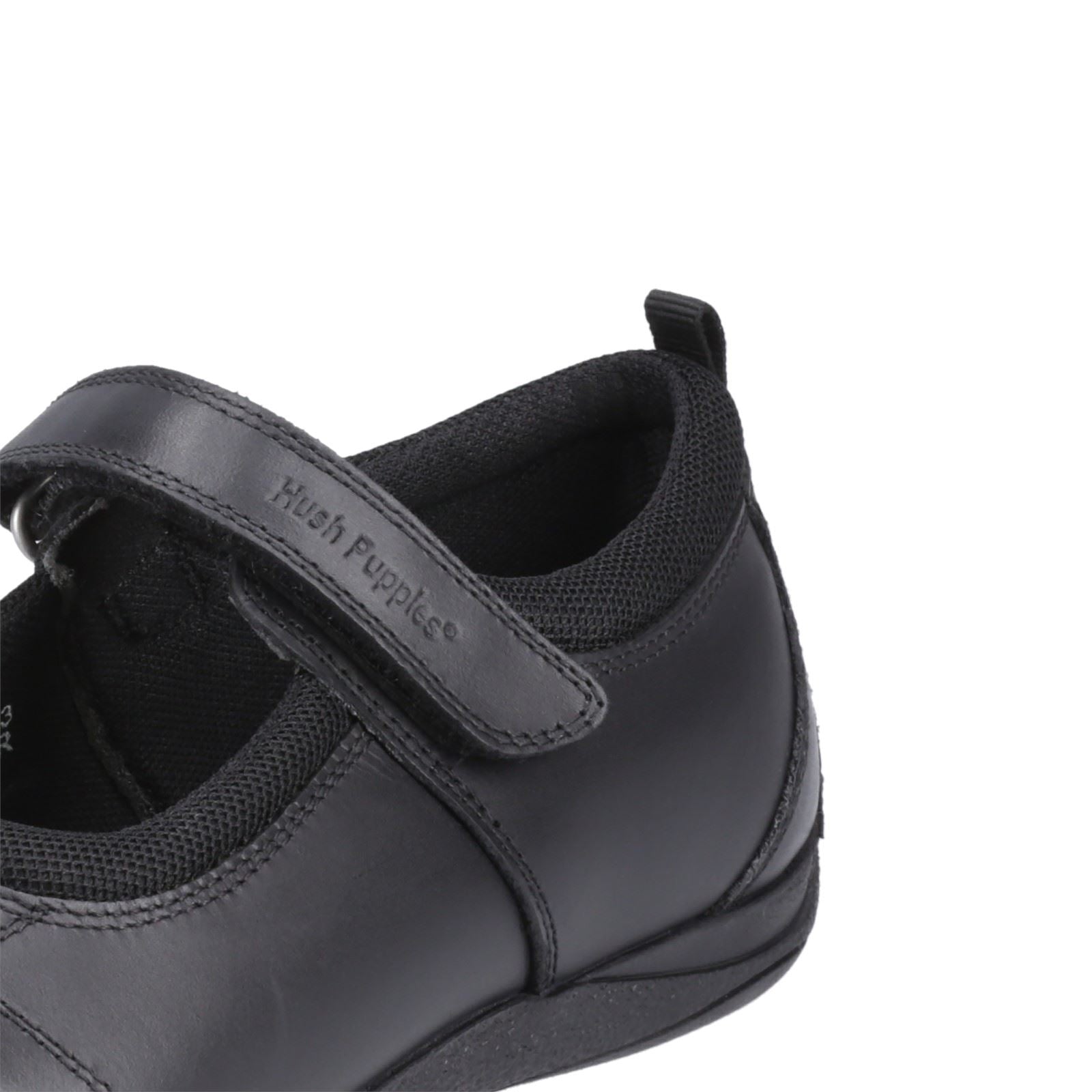 Hush Puppies Clara Senior Chaussures Noires Pour Filles En Cuir