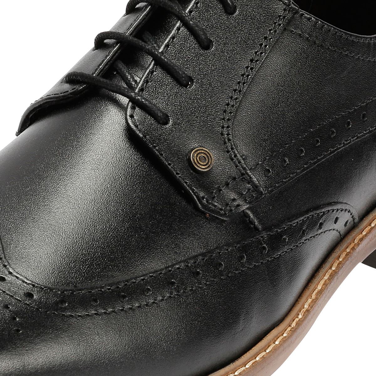 Lambretta Stockton Chaussures Noires En Cuir Pour Homme À Lacets