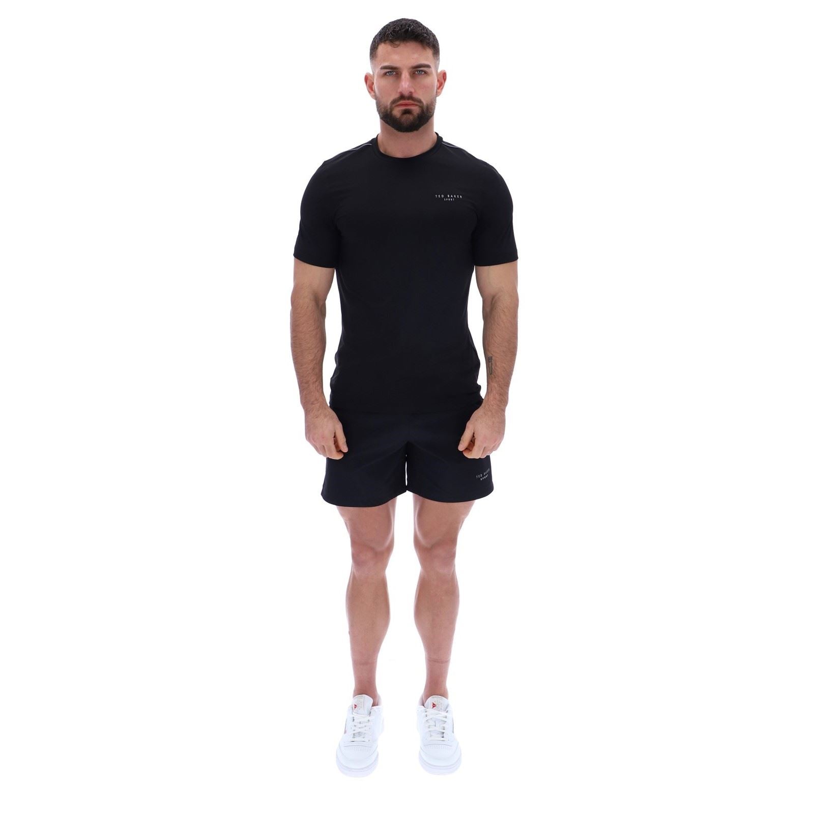Ted Baker SAM TBMTS2635 T-Shirts De Sport Actifs Pour Hommes En Polyester Noir