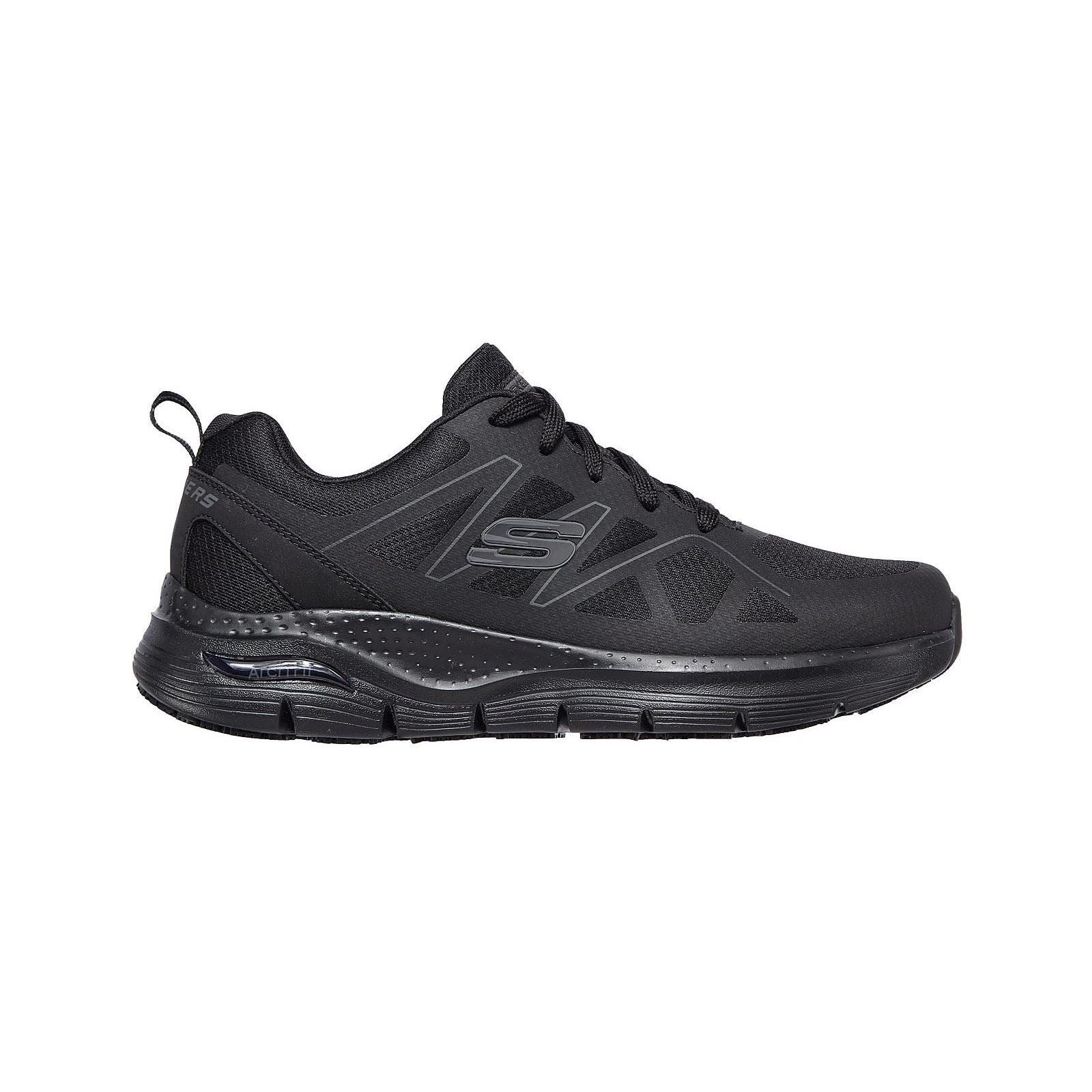 Skechers Workwear Arch Fit SR Axtell Baskets De Sécurité Noires En Polyester Pour Hommes