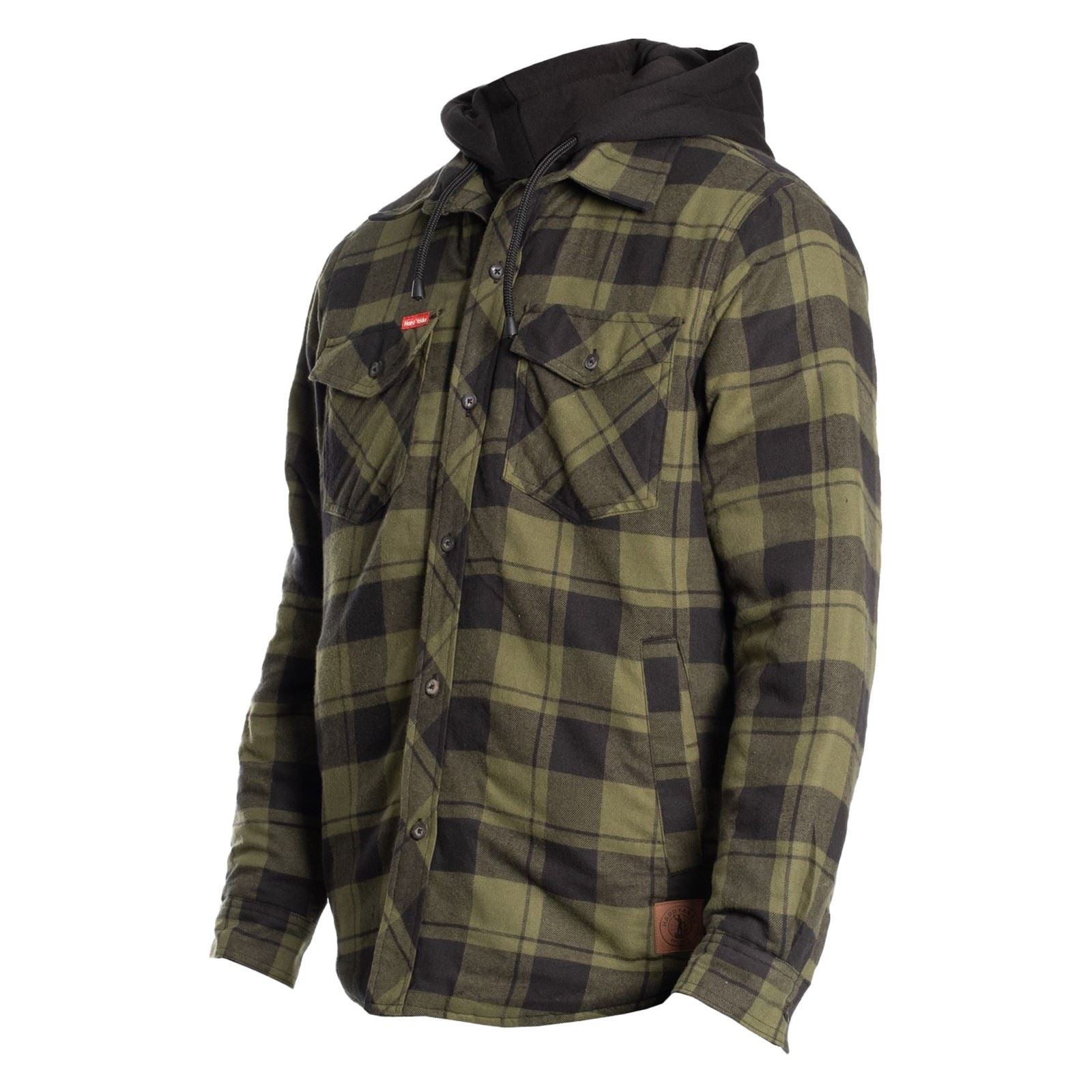 Hard Yakka Quilted Flannel Shacket Veste Chemise Verte Pour Homme