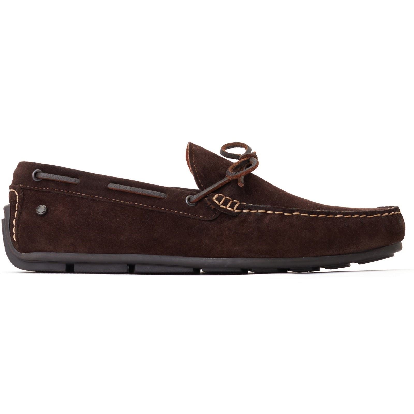 Base London Brooks Mocassins En Cuir Pour Hommes Brun Brûlé