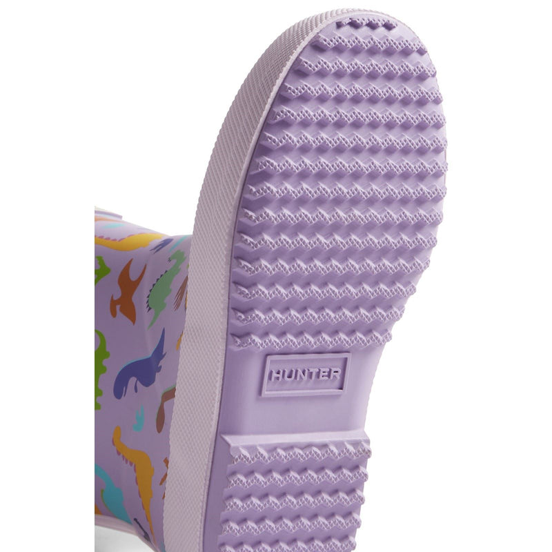 Hunter Kids Dinosaur Boot Bottes En Caoutchouc Violet Dinoosaur Wellington