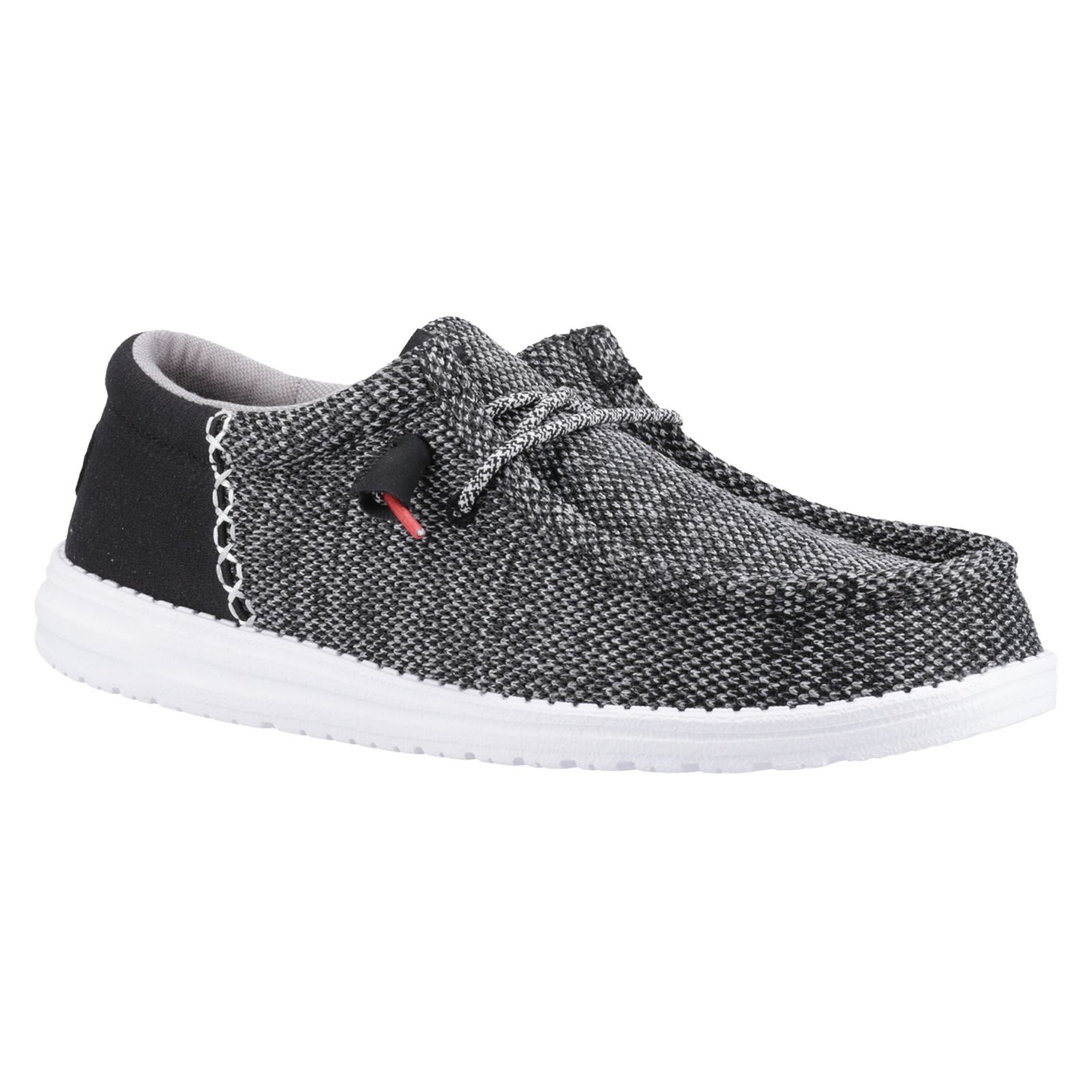 HEYDUDE Wally Funk Open Mesh Chaussures Bateau Hommes Noires/Blanches