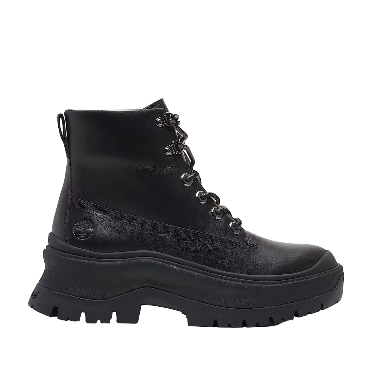 Timberland Roxie Lane Mid Lace Bottes Noires En Cuir Pour Femmes
