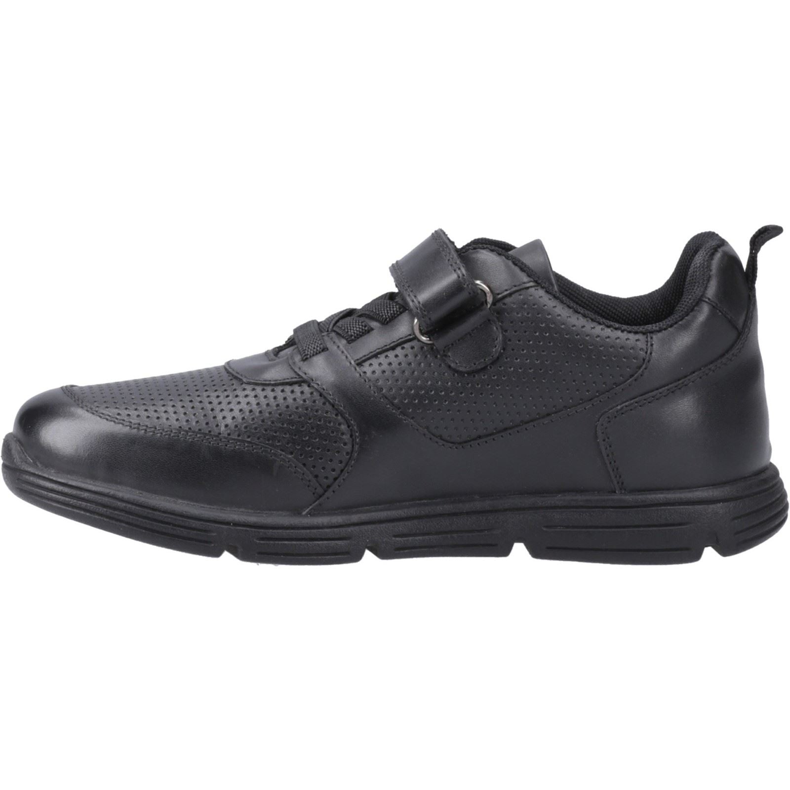 Hush Puppies Alfie Bungee Snr Chaussures Noires Pour Garçons En Cuir