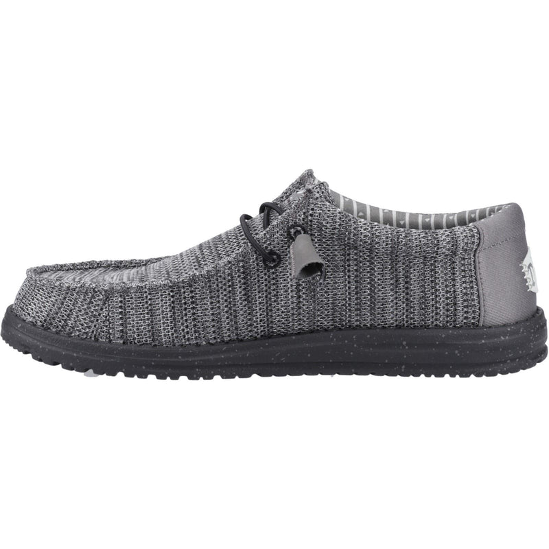 HEYDUDE Wally Stretch Mesh Chaussures Mocassins Pour Hommes En Polyester Gris Granit/noir