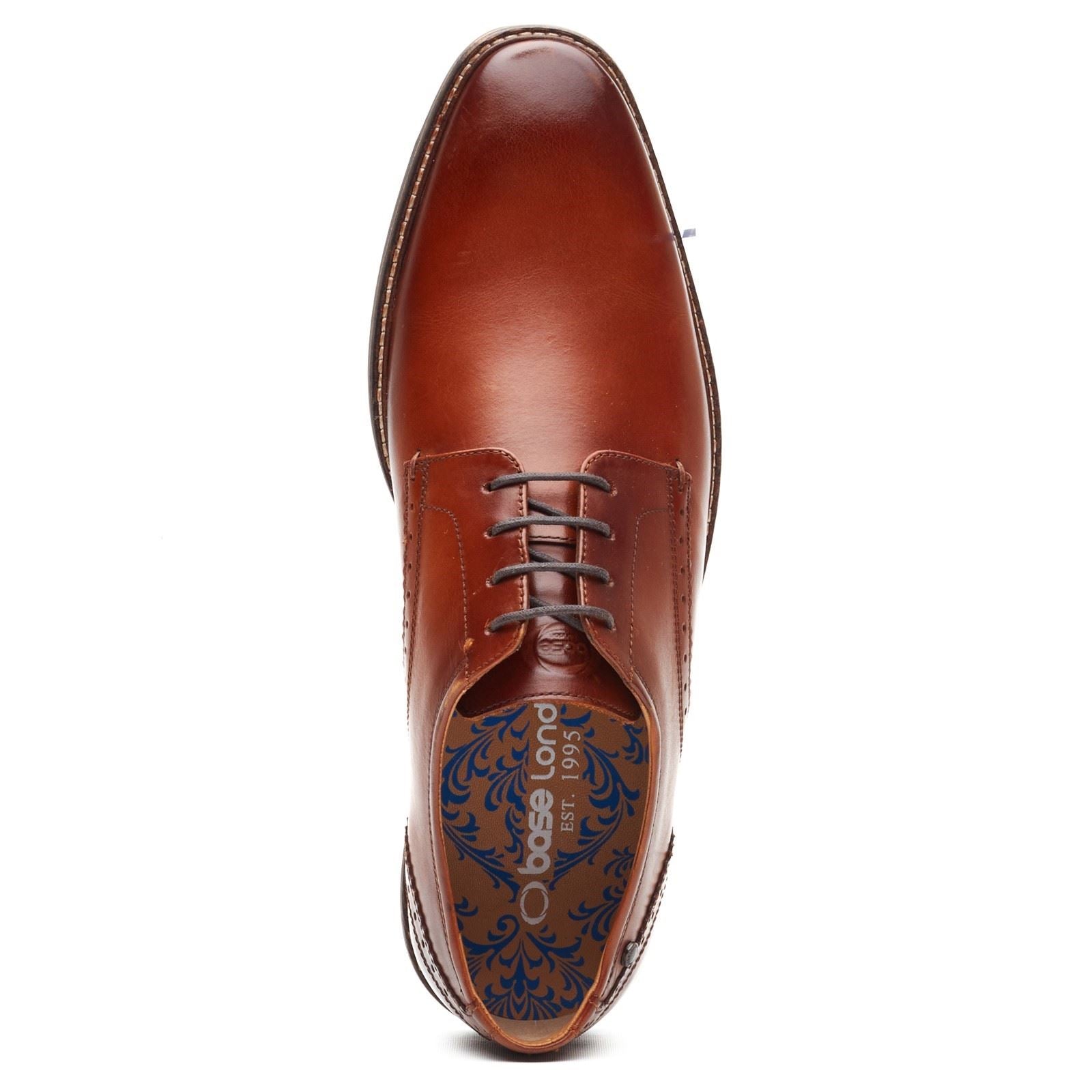 Base London Eton Lace Up Chaussures En Cuir Pour Hommes En Tan Brûlé À Lacets