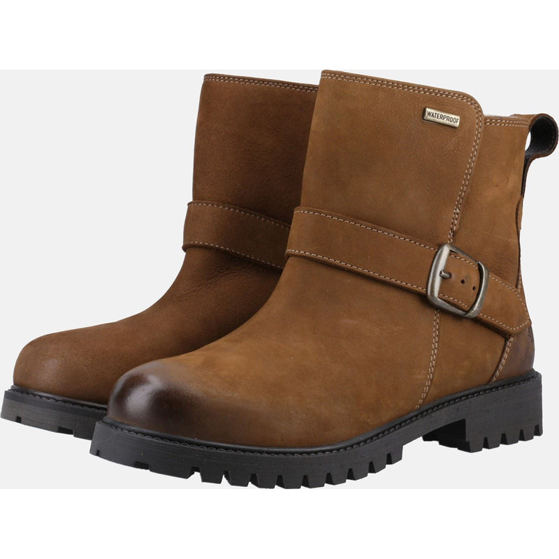 Hush Puppies Wakely Bottes En Cuir Pour Femmes Couleur Tan