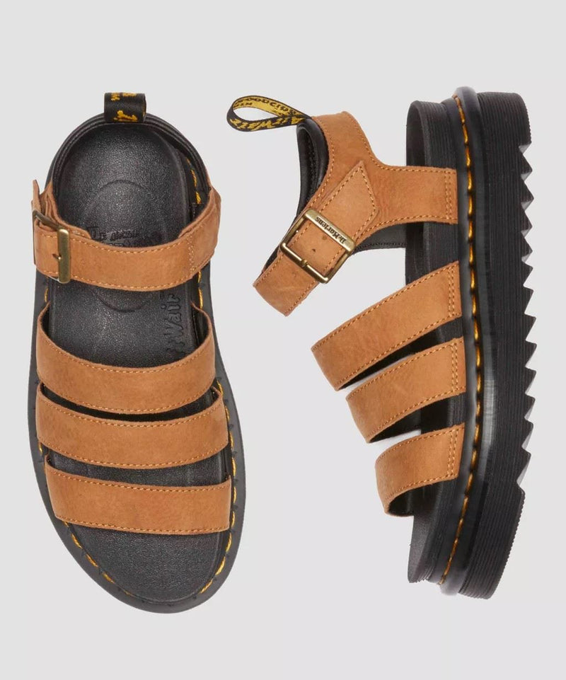 Dr. Martens Blaire Tumbled Nubuck Sandales En Nubuck Pour Femmes Marron
