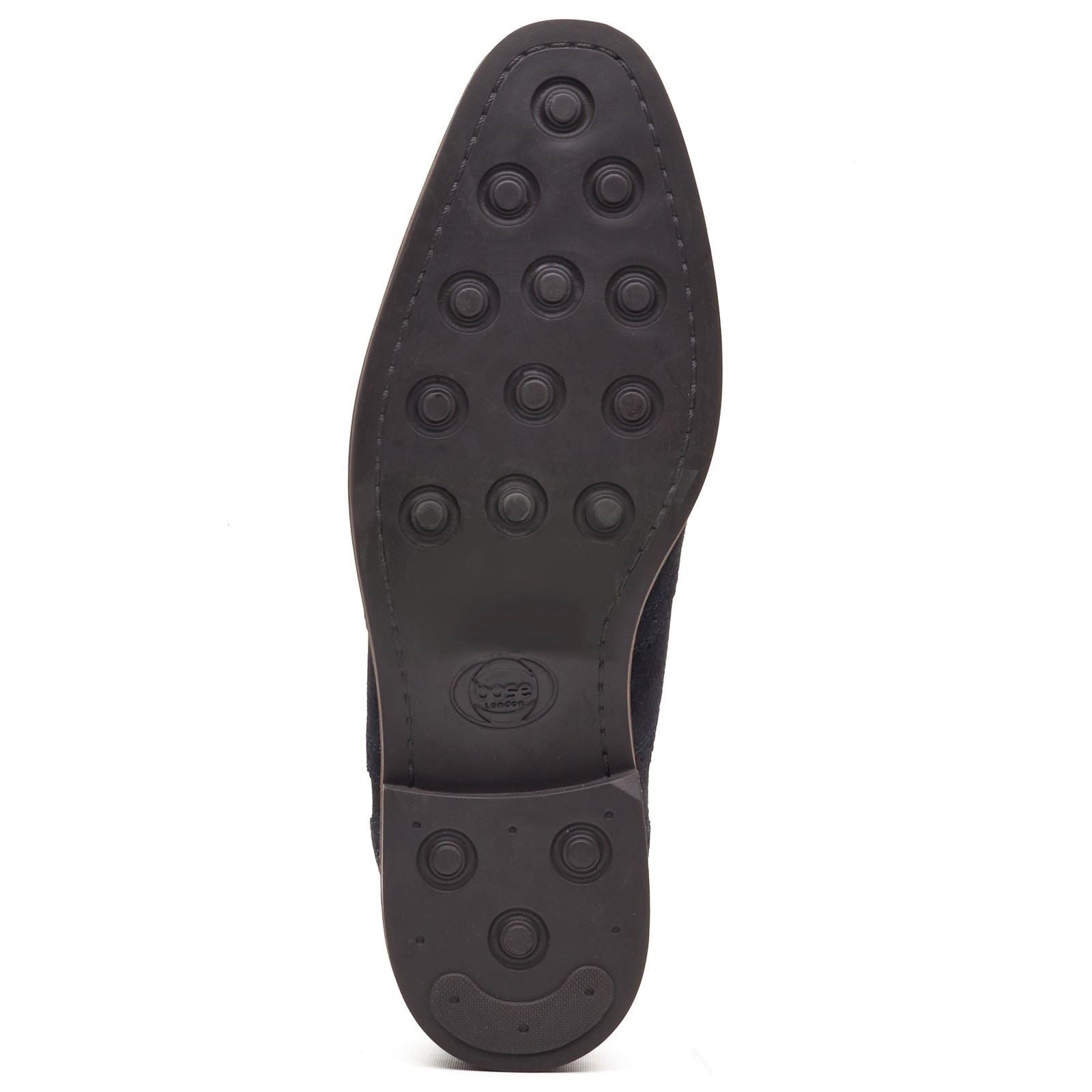 Base London Clarence Brogue Chaussures À Lacets Pour Hommes En Cuir Bleu Marine