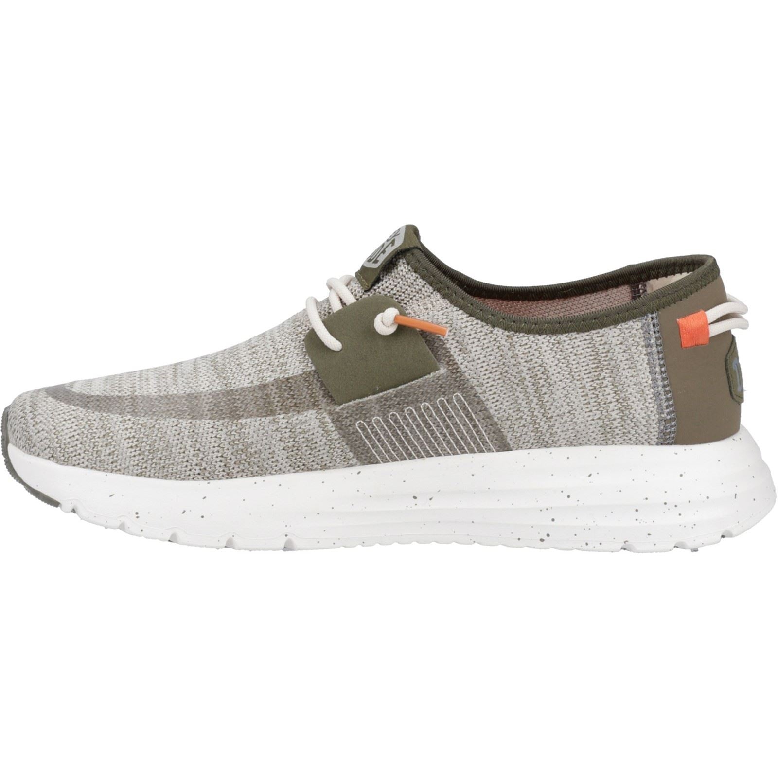 HEYDUDE Sirocco Sport Mode Baskets Pour Homme Vert/Olive Poussiéreux/Orange